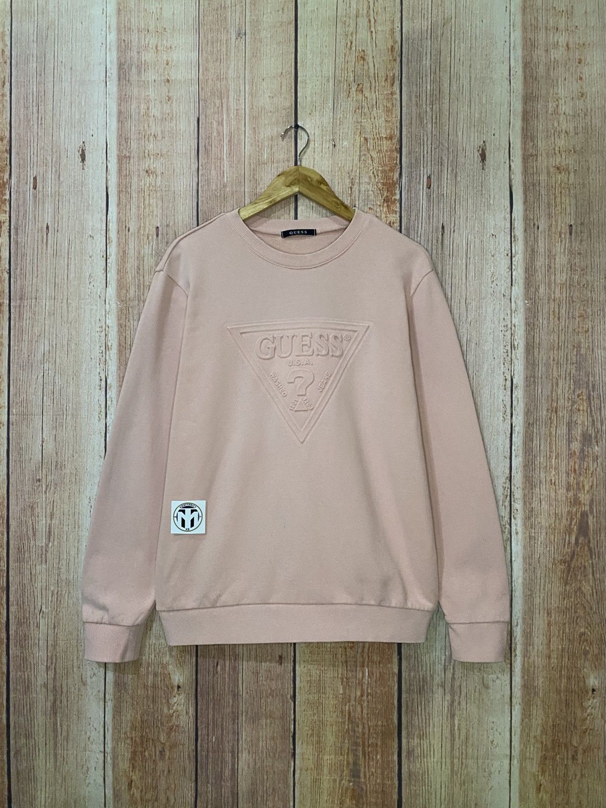 Guess GUESS Emboss Triangle Logo Crewneck Sweatshirt Size US L / EU 52-54 / 3 - 1 Thumbnail