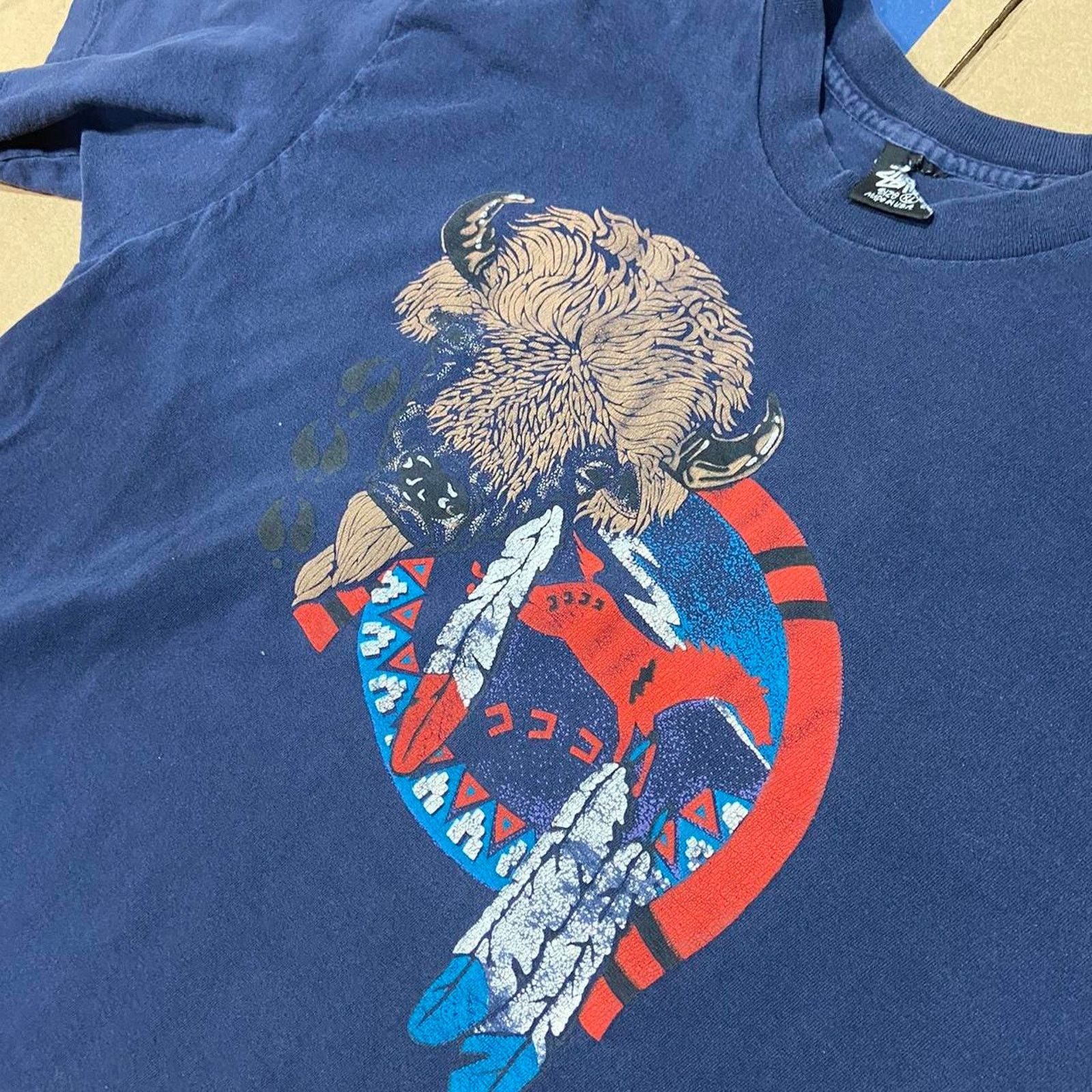 Stussy 90s stussy navy tee shirt Size US XL / EU 56 / 4 - 2 Thumbnail