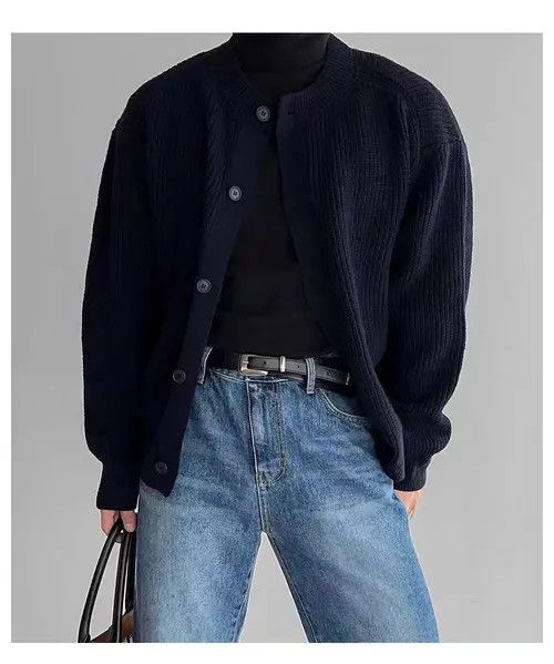 VIBE Vintage Blue XL Buttoned Casual Sweater Knit Jacket Size US XL / EU 56 / 4 - 4 Thumbnail
