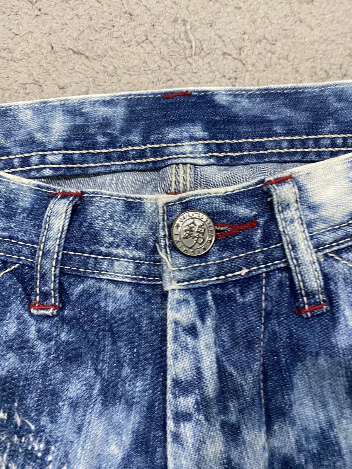 If Six Was Nine Japanese Brand Patchwork Acid Wash Denim Size US 31 - 5 Thumbnail