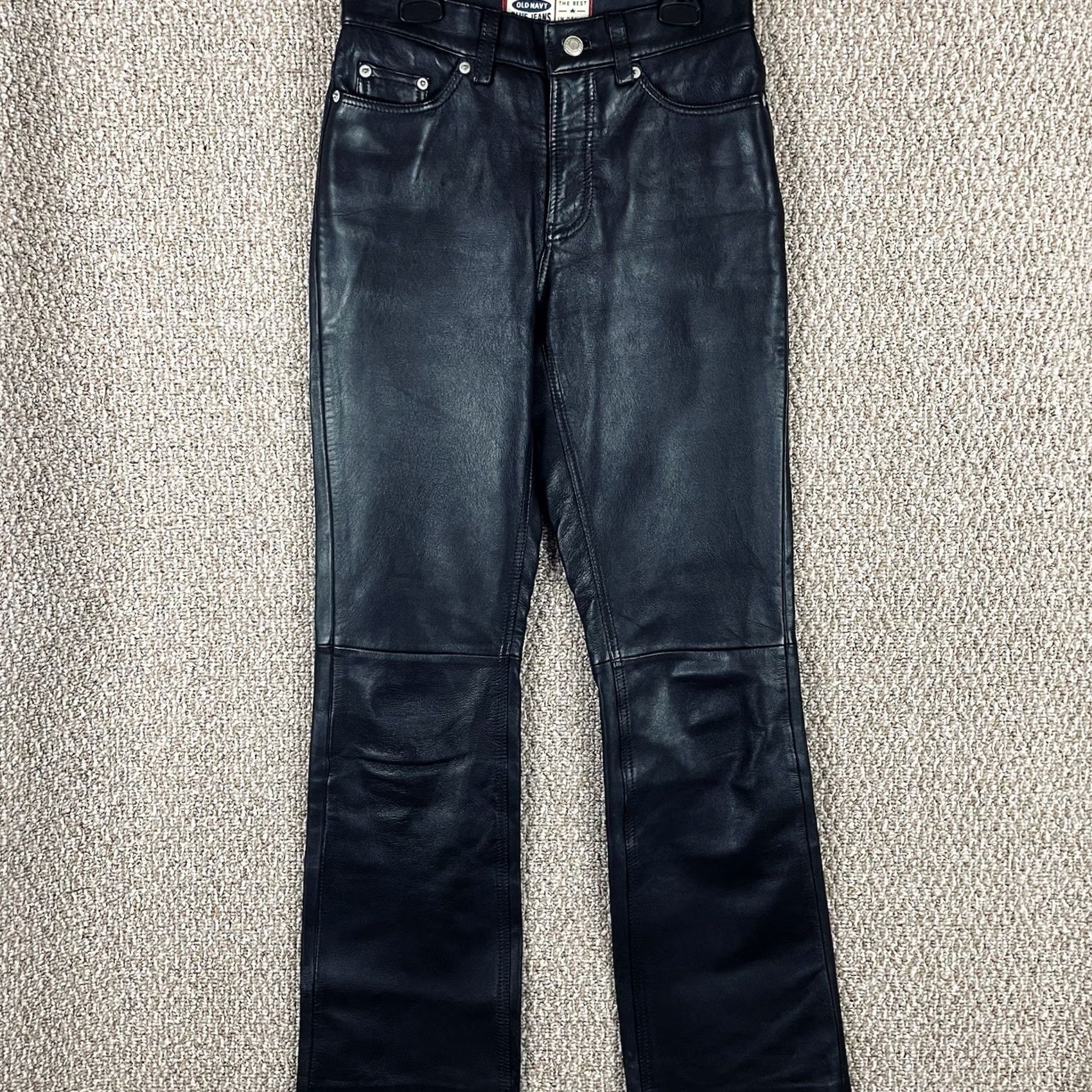 Old Navy Vintage Old Navy Leather Pants - 1 26x29 Black Grunge 90s Y2K Indie Goth Punk T132 Size 25" / US 0 / IT 36 - 2 Thumbnail