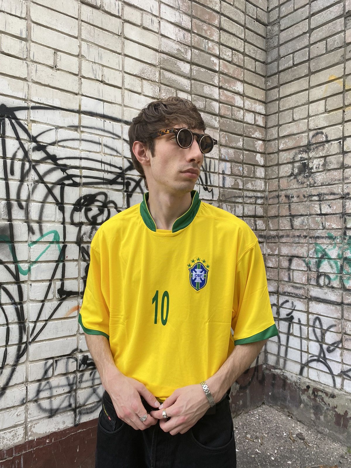 Vintage Blokecore Vintage Brazil #10 RONALDINHO Soccer Jersey Size US XXL / EU 58 / 5 - 13 Thumbnail