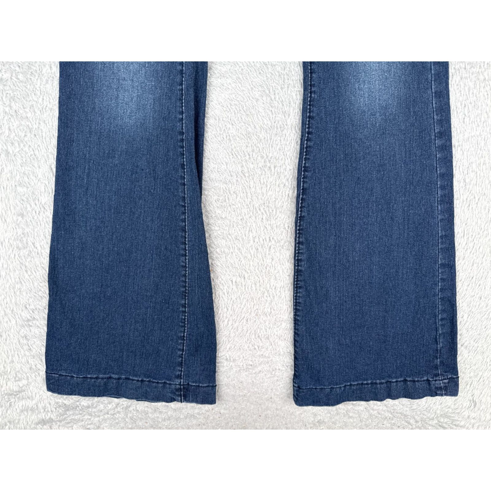 Vintage Jeans Womens 27 Blue Denim Flared Button Flu Mid Rise Cotton Blend 27x31 Size 27" / US 4 / IT 40 - 2 Thumbnail