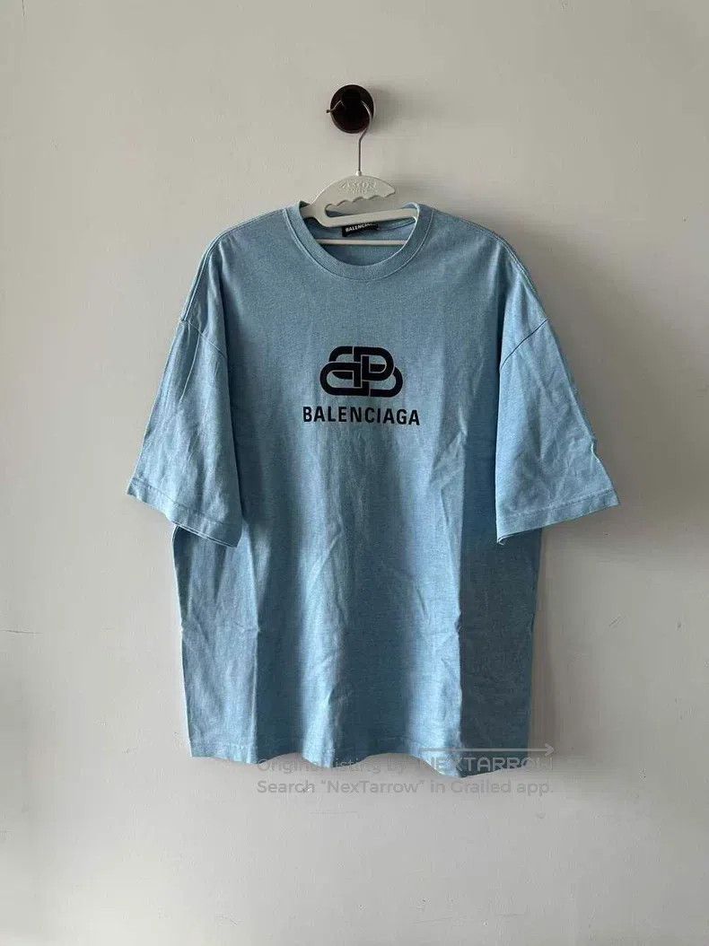 Balenciaga Balenciaga Mist Blue Snap Button Short Sleeve Size US M / EU 48-50 / 2 - 1 Thumbnail