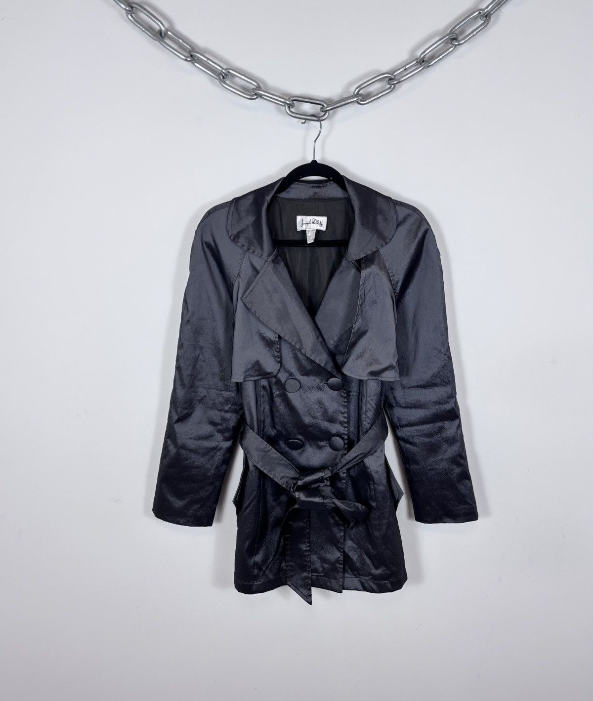 Joseph Ribkoff Joseph Ribkoff Women’s Belted Shiny Double Breasted Coat Size L / US 10 / IT 46 - 1 Thumbnail