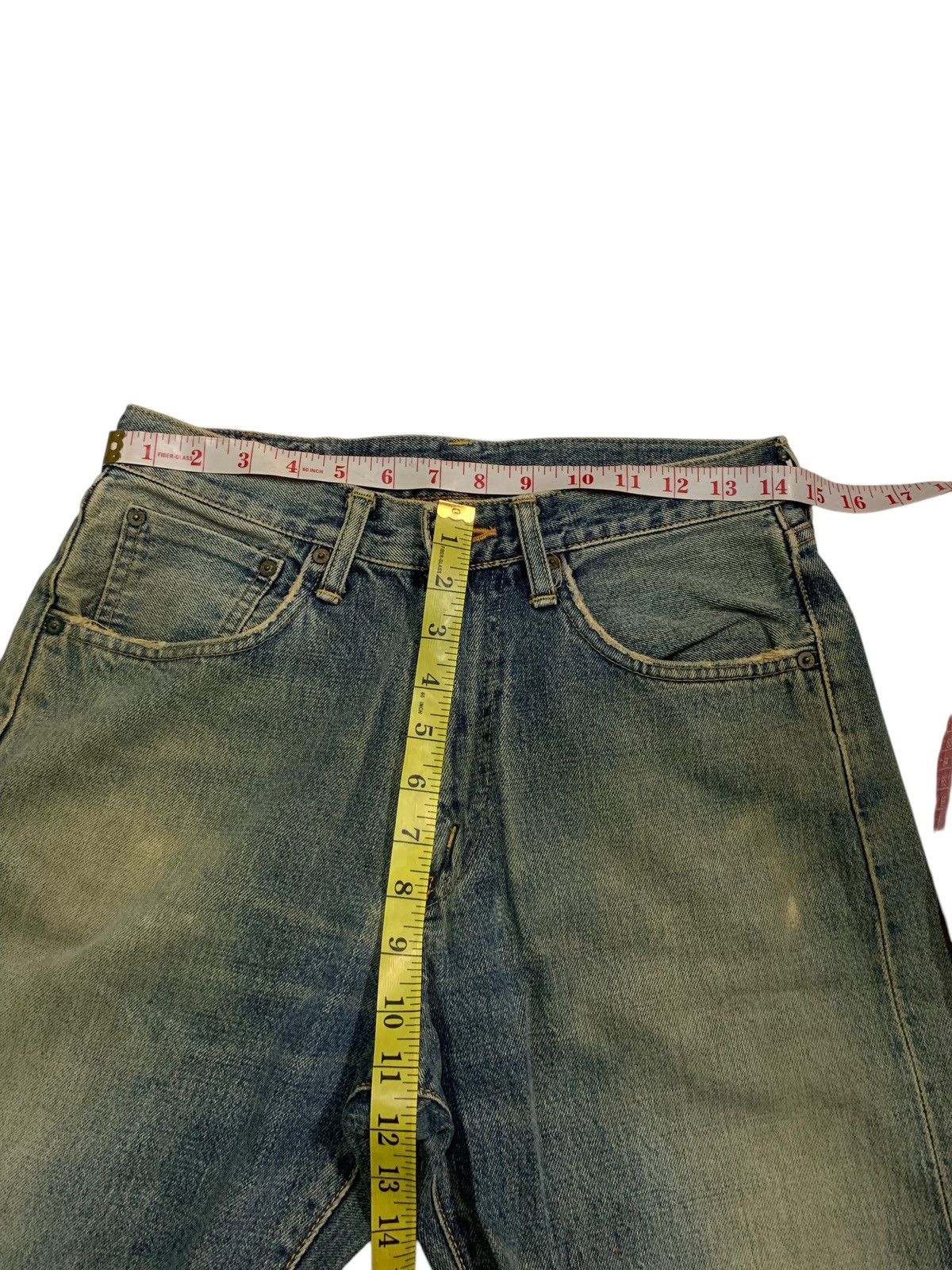 Kapital VINTAGE EDWIN 505X SELVEDGE BAGGY RUSTY DISTRESSED DENIM Size US 29 - 22 Thumbnail