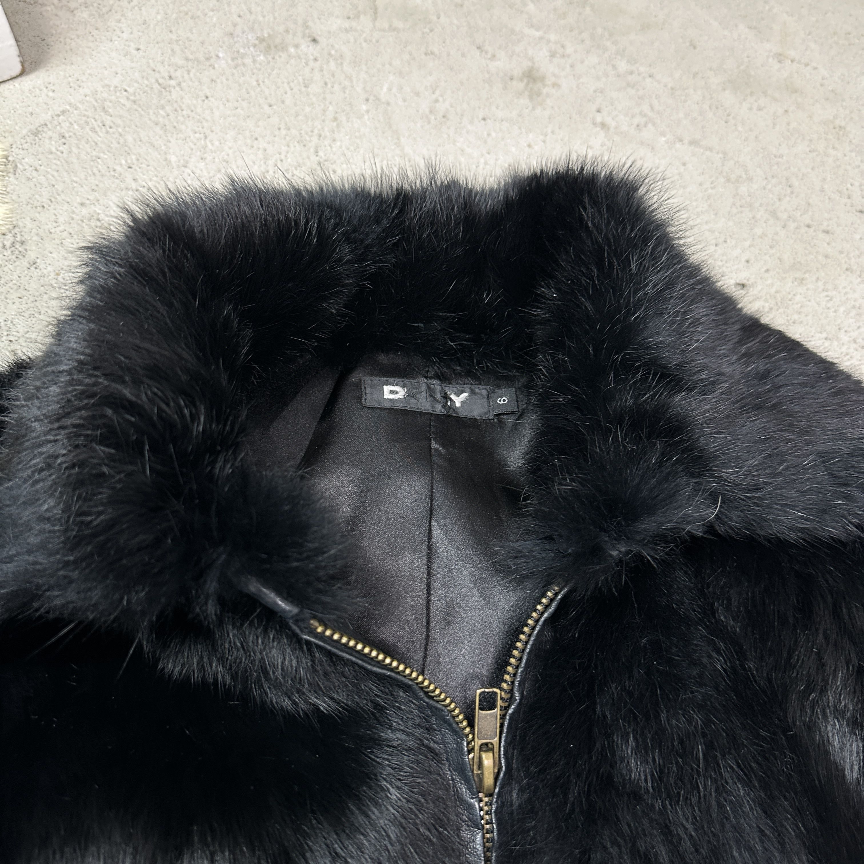 DKNY Vintage Avant Garde Rabbit Real Fur DKNY Jacket Y2K Size S / US 4 / IT 40 - 6 Thumbnail