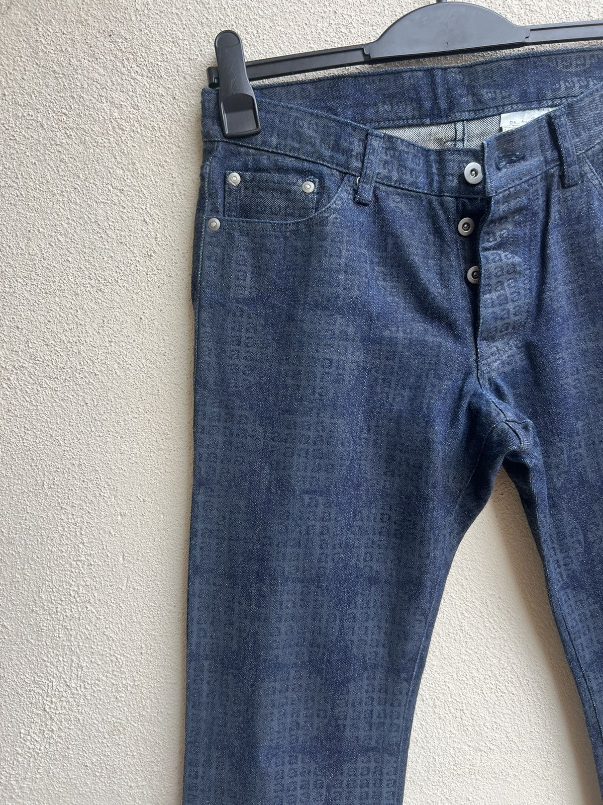 Vintage St. Anton Japan All Print Coated Waxed Denim Bootcut Jeans Size US 30 / EU 46 - 7 Thumbnail