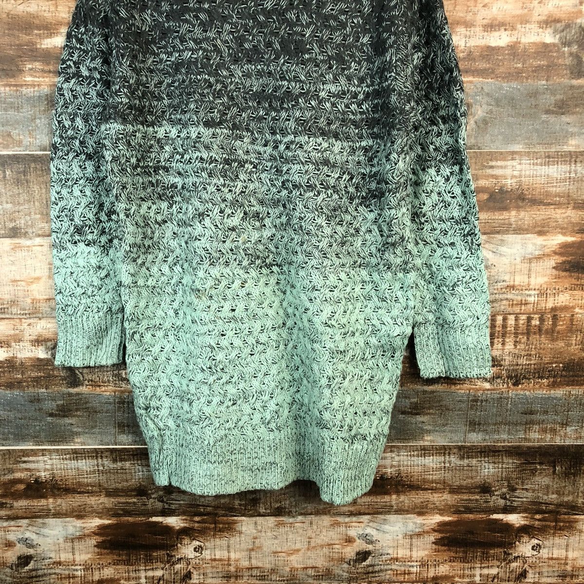 GU × Homespun Knitwear GU Green two tone sweatshirt long Knitwear #A2502 Size M / US 6-8 / IT 42-44 - 3 Thumbnail