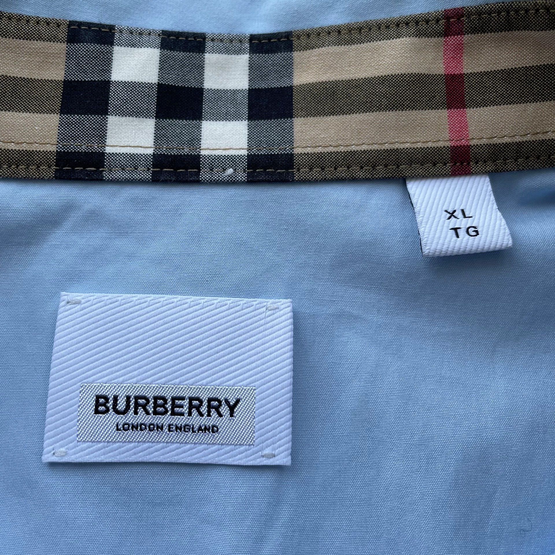 Burberry Burberry Embroidered Logo Shirt Men's Light Blue XL Size US XL / EU 56 / 4 - 5 Thumbnail