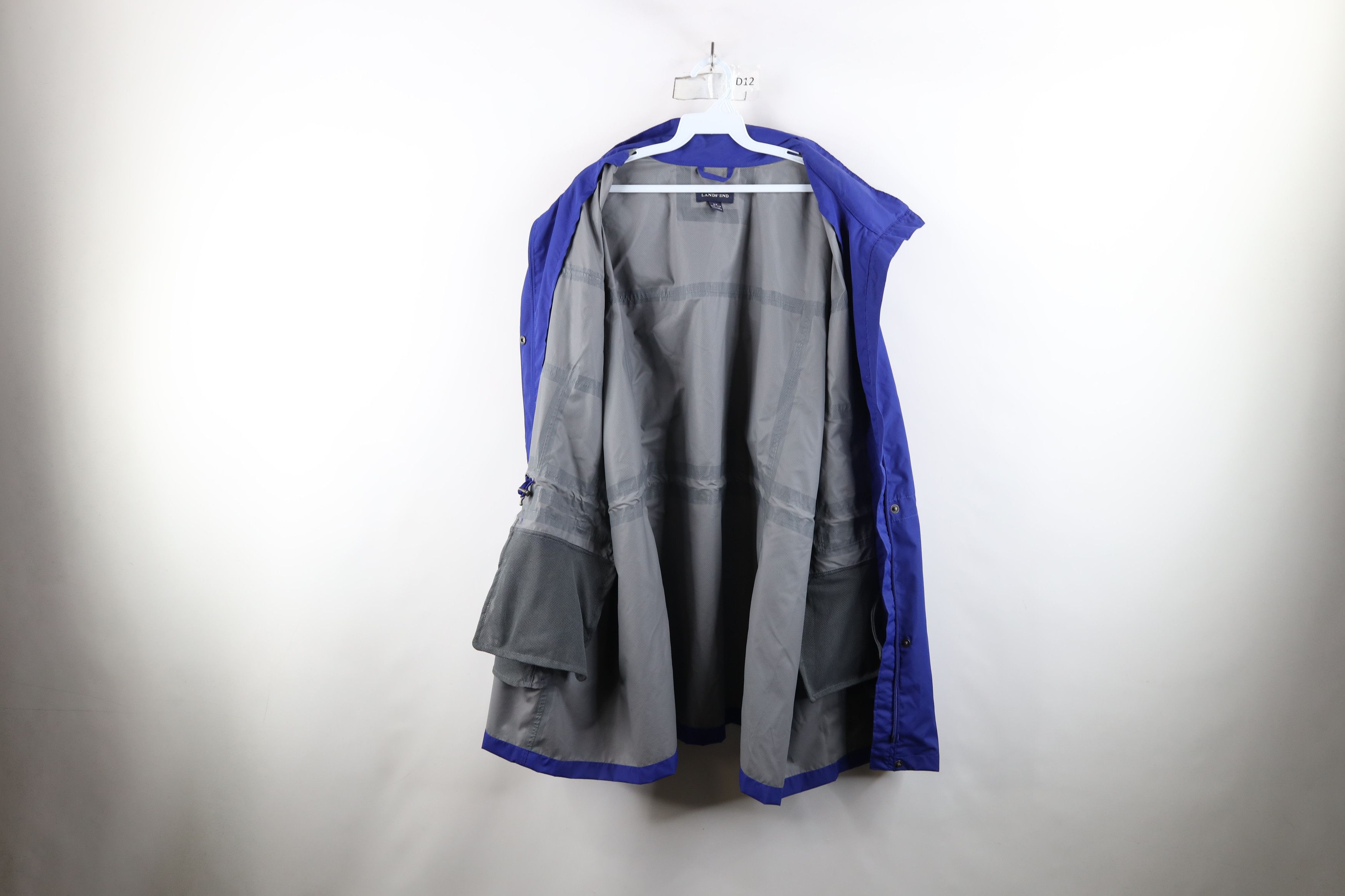 Lands' End × Vintage Vintage Lands End Hooded Full Zip Rain Parka Jacket Blue Size 3XL / US 20-22 - 11 Thumbnail