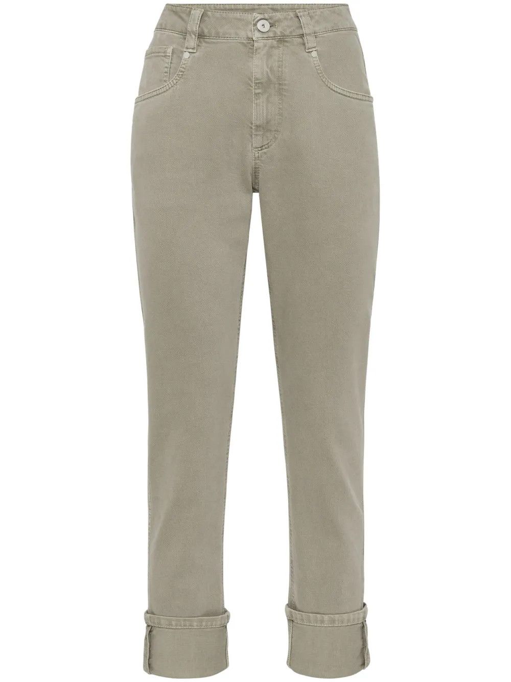 Brunello Cucinelli o1w1db10825 Woman Dyed Pants in Light Beige Size 30" / US 8 / IT 44 - 5 Thumbnail