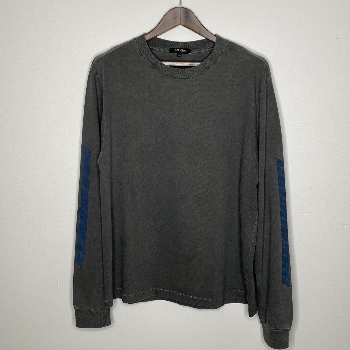 Yeezy Season Yeezy Calabasas Season 6 Long Sleeve Tee Shirt Core Grey |  Grailed