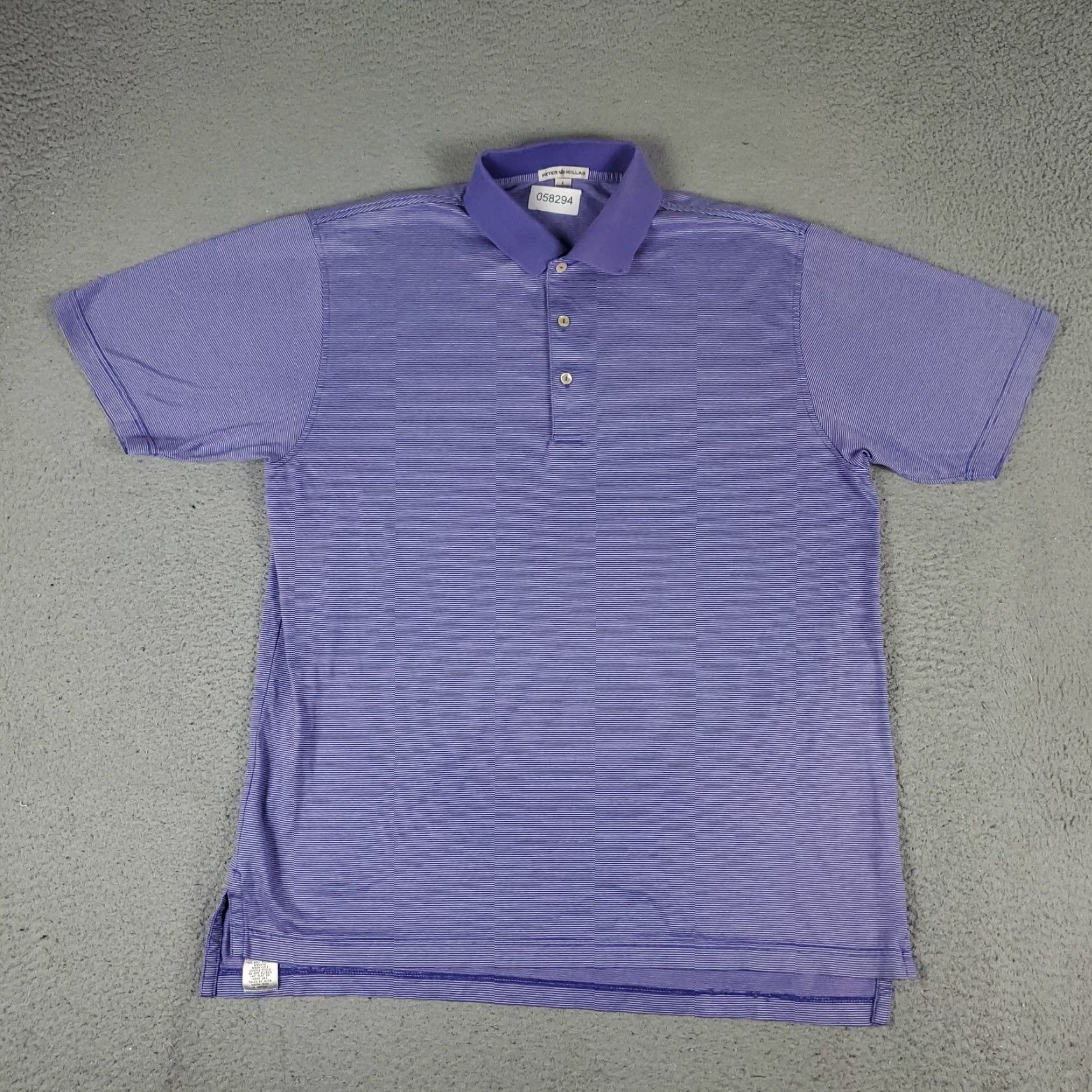 Peter Millar Peter Millar Polo Shirt Mens Size Large Purple Striped Cotton Golf Short Sleeve* Size US L / EU 52-54 / 3 - 2 Thumbnail