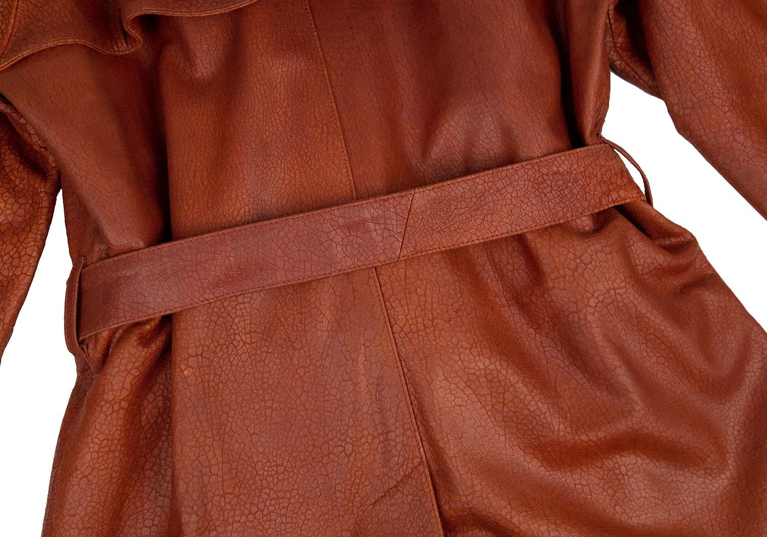 Jean Paul Gaultier Leather Trench Coat in Brown Size 48 Size US M / EU 48-50 / 2 - 16 Thumbnail