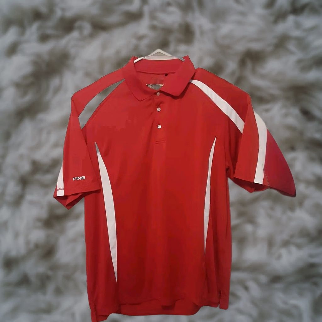 Vintage VINTAGE Ping Adult Mens XL Red White Short Sleeve Golf Polo Shirt READ Size US XL / EU 56 / 4 - 1 Thumbnail
