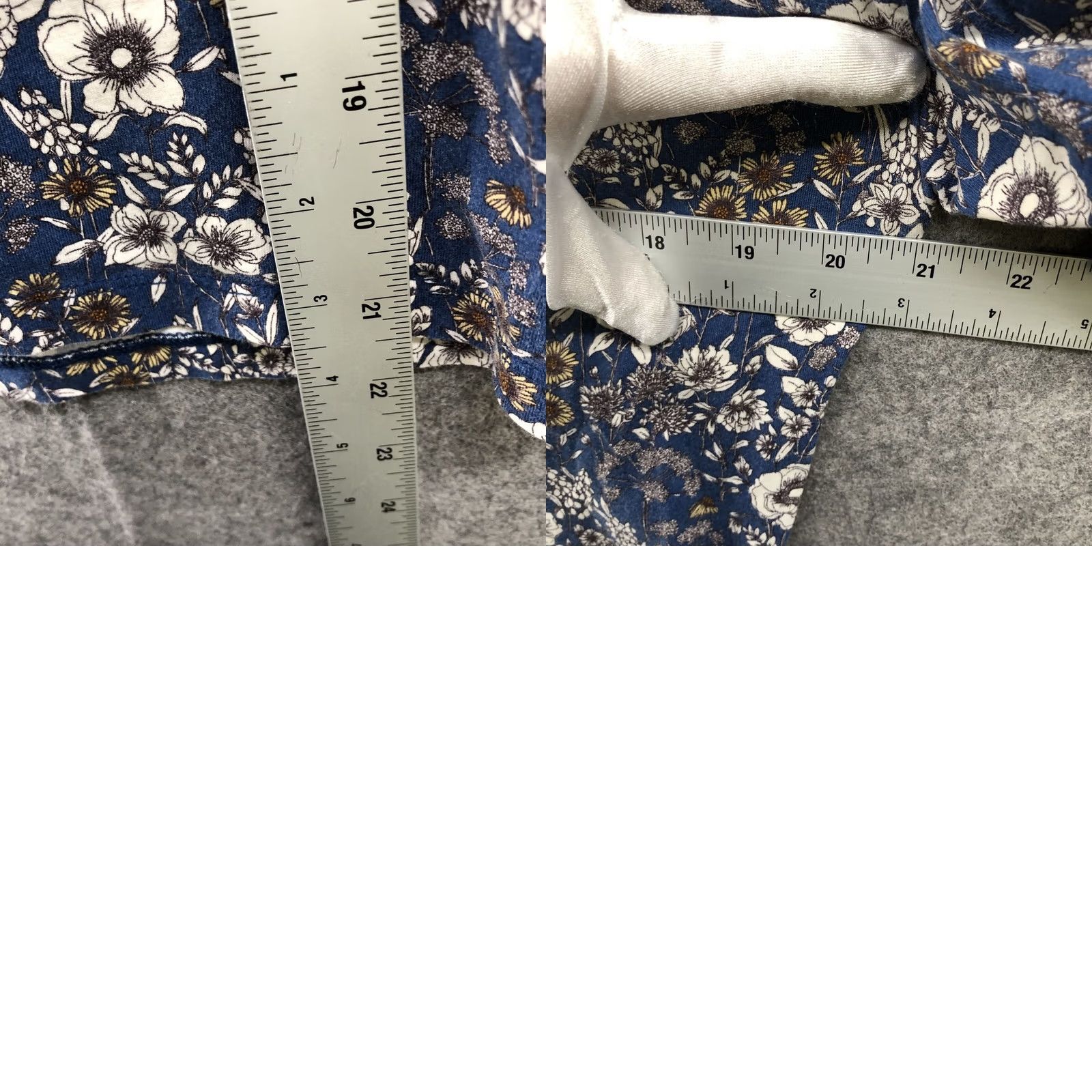 Uniqlo Uniqlo T-Shirt Womens S Blue Crewneck Short Sleeve Bell Ruffle Floral Size S / US 4 / IT 40 - 8 Thumbnail