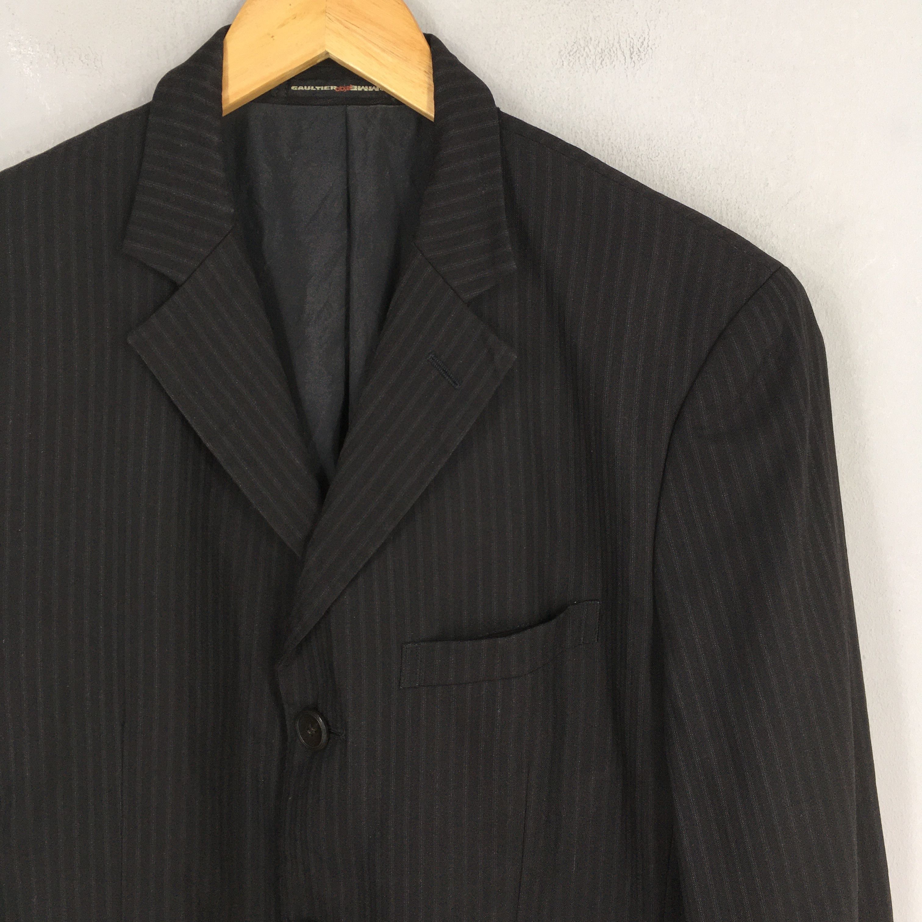 Jean Paul Gaultier Gaultier Homme Object Black Stripes Blazer Casual Jacket M Size US M / EU 48-50 / 2 - 2 Thumbnail