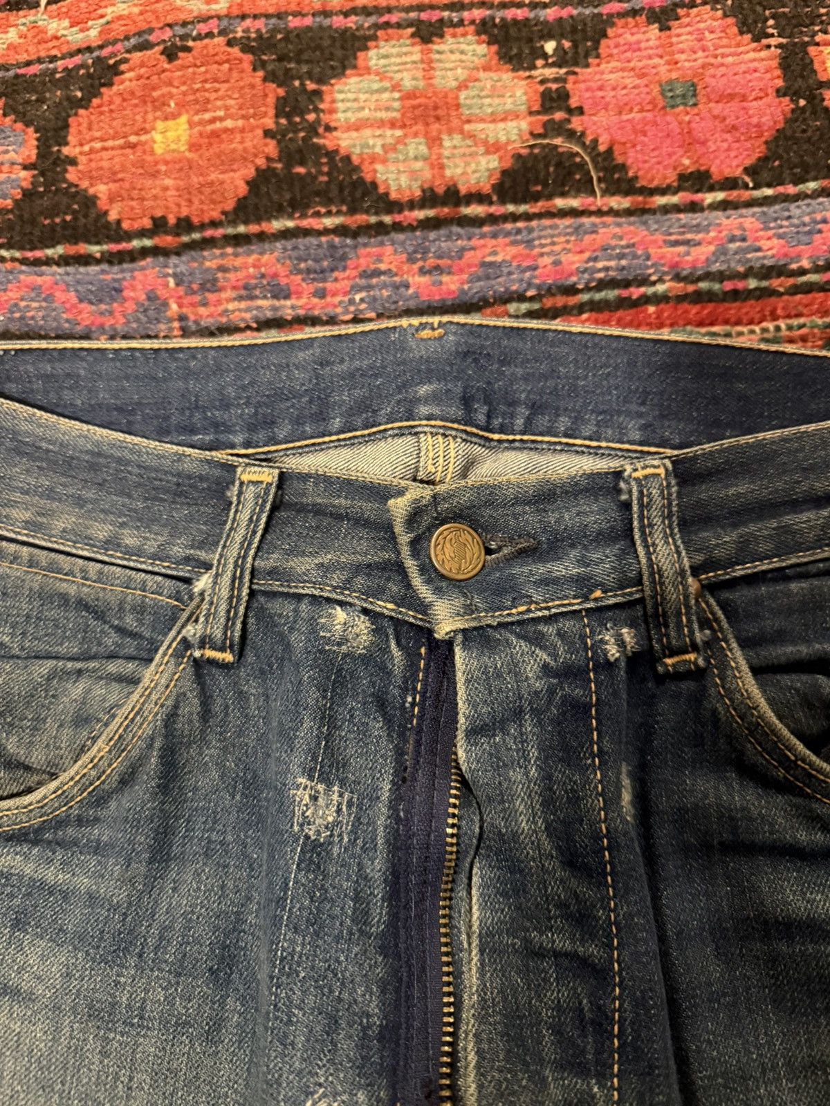 Vintage 1950s saddle king 5 pocket jeans Size US 29 - 4 Thumbnail