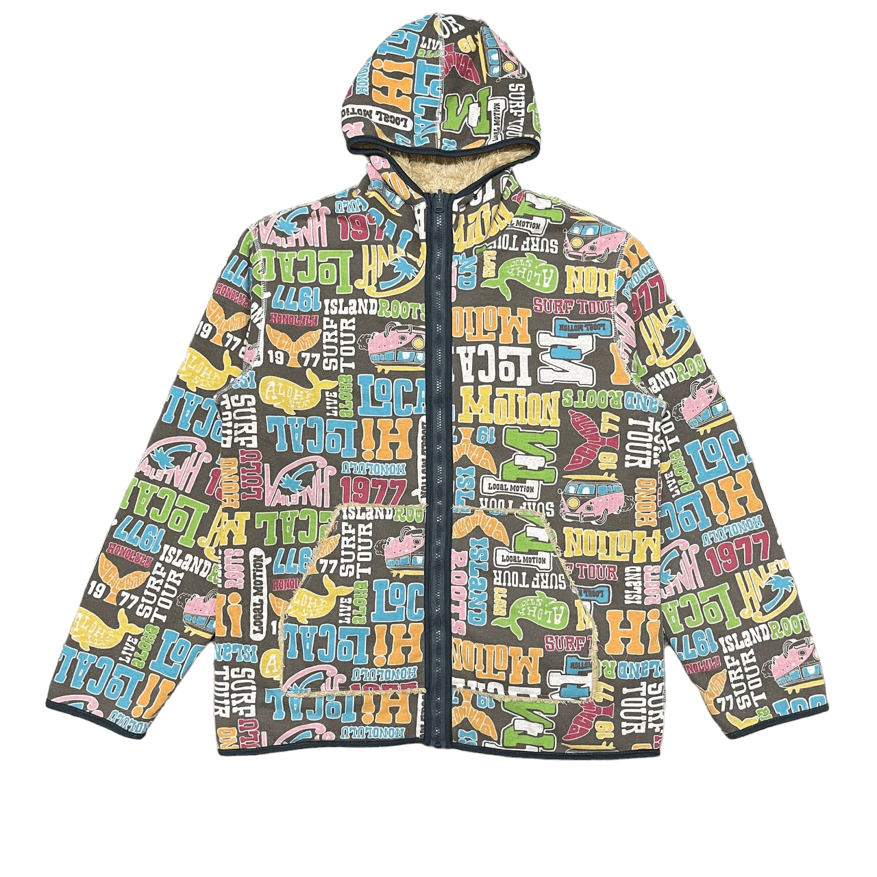 Japanese Brand Vintage Local Motion Hawaiian Surf Reversible Hooded Jacket Size US XL / EU 56 / 4 - 3 Thumbnail