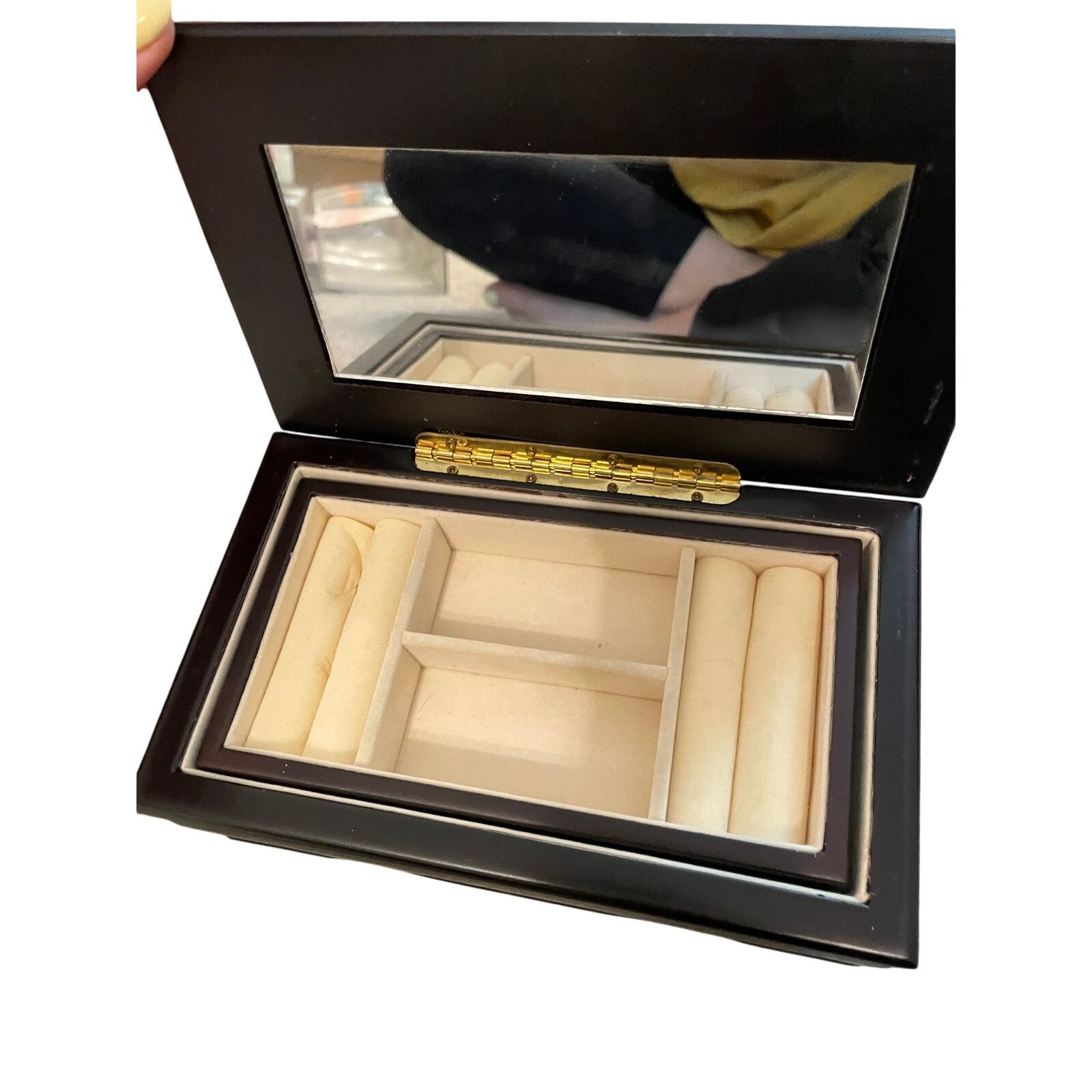 Other NWOB Wooden Stained Dark Small Victorian Retro Jewelry Box Size ONE SIZE - 7 Thumbnail