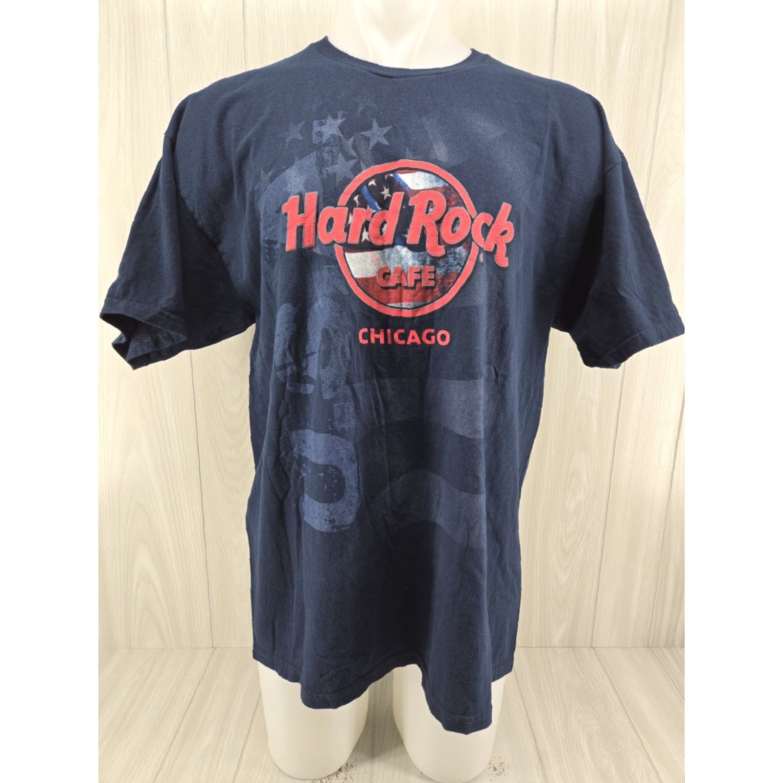 Hard Rock Cafe Hard Rock Cafe Shirt Adult XL Short Sleeve Chicago Blue Shirt Men T-Shirt Logo Rock Size US XL / EU 56 / 4 - 2 Thumbnail
