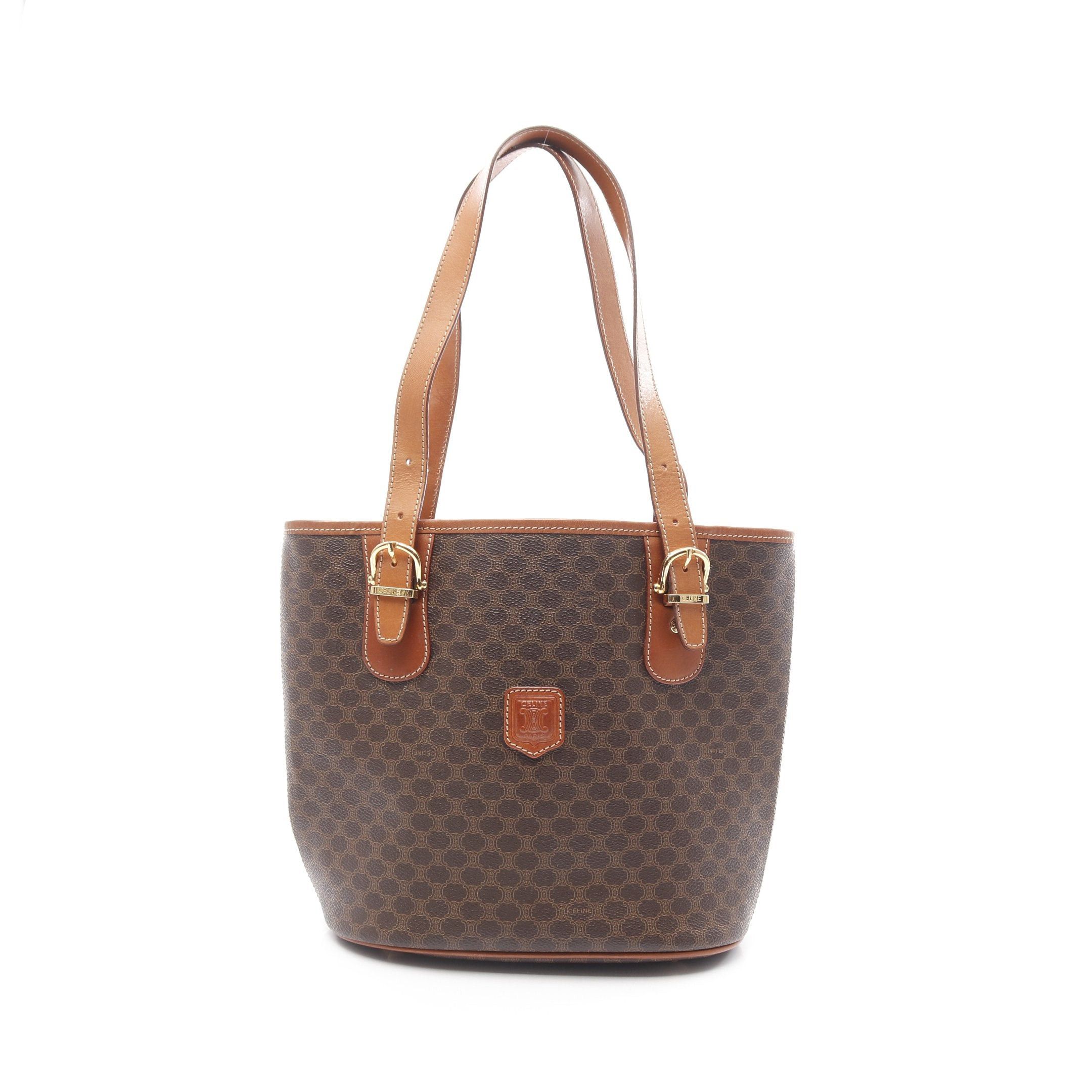 Celine Celine Macadam Handbag Tote Bag Leather Brown Dark Size ONE SIZE - 1 Thumbnail