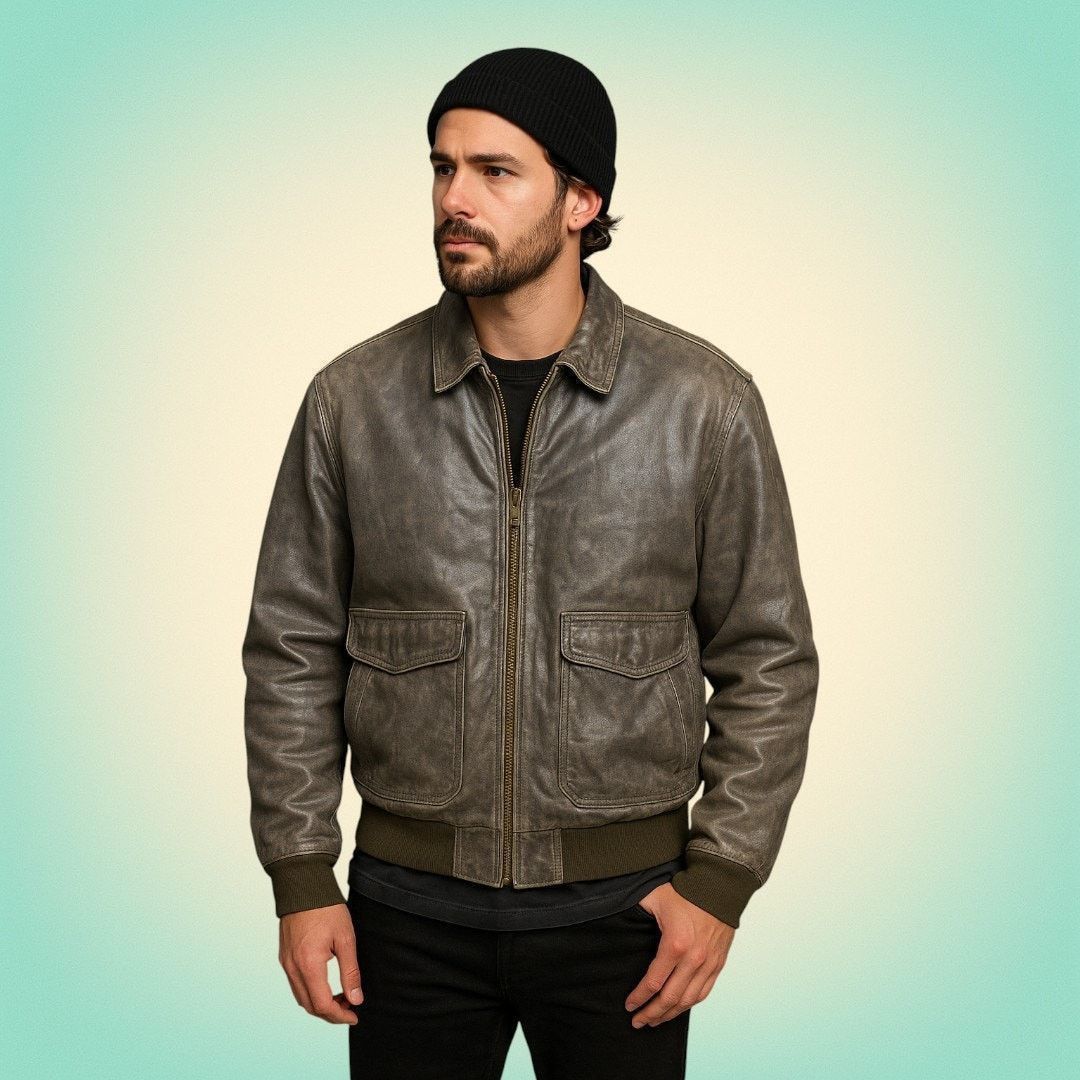 Other Vintage Gorpcore Leather Distressed Bomber Jacket Context Size US XL / EU 56 / 4 - 1 Thumbnail