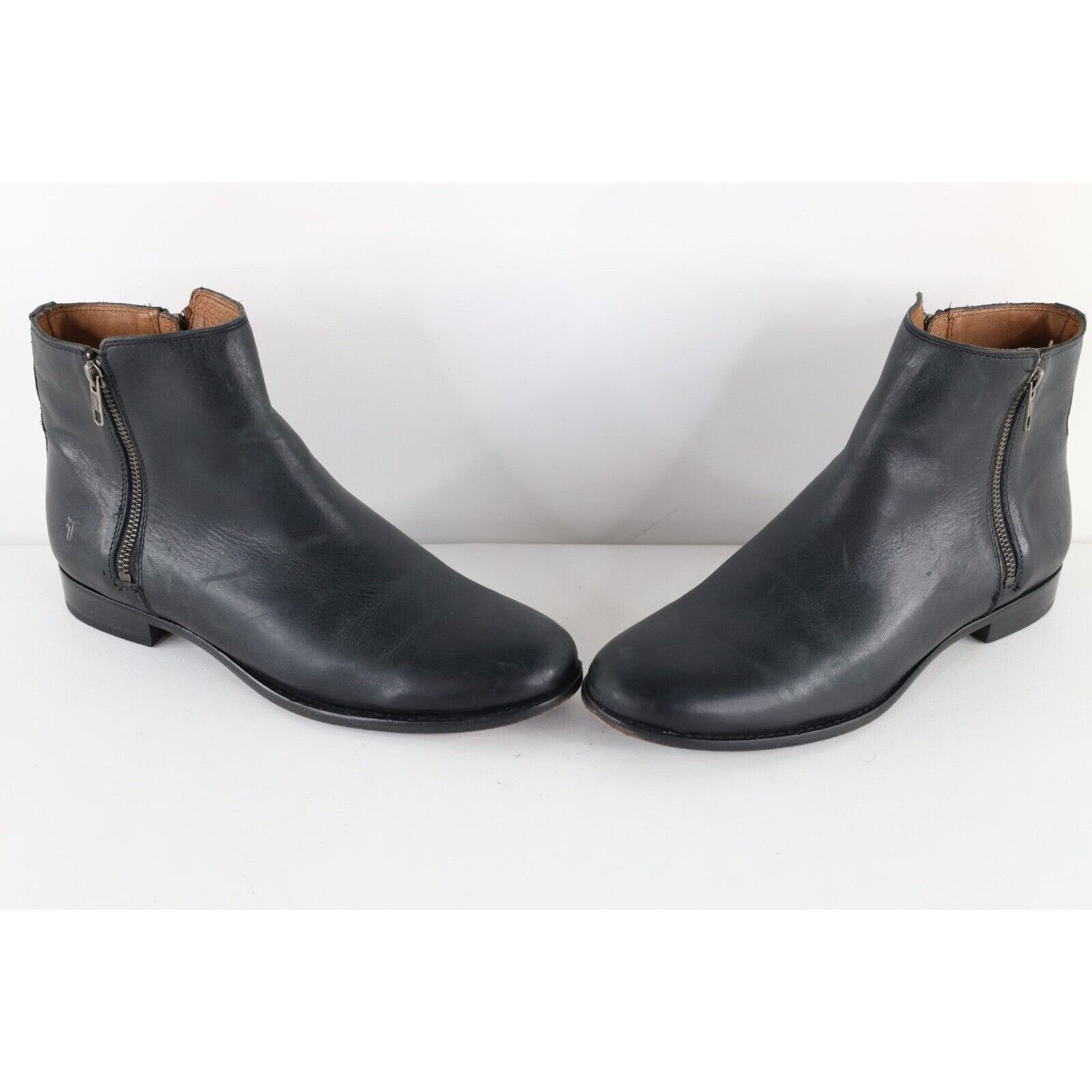 Frye × Vintage Frye Distressed Leather Double Zip Bootie Boots Size US 11 / IT 41 - 1 Thumbnail
