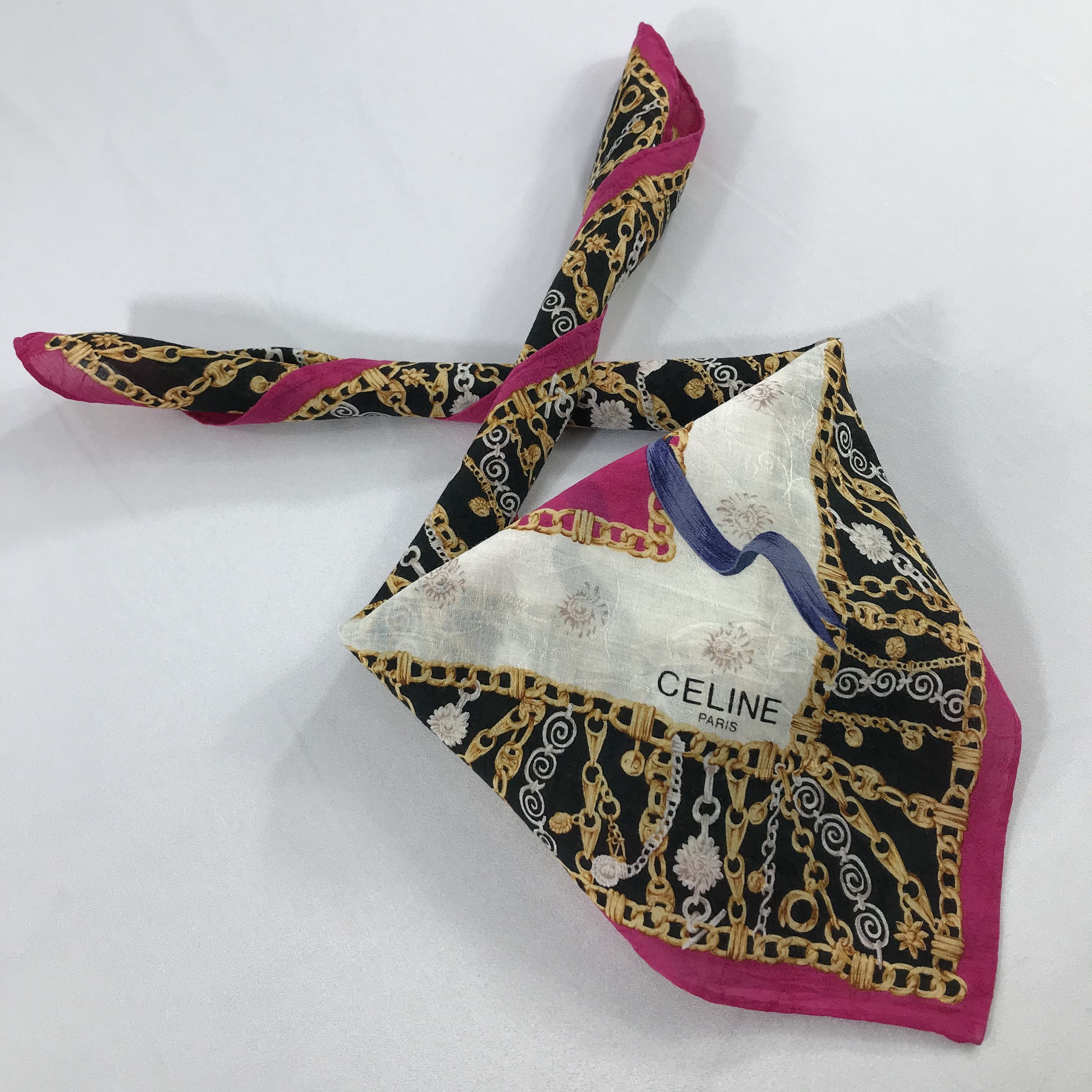 Celine × Vintage Celine Bandana / Handkerchief / Neckerchief - S2411 Size ONE SIZE - 4 Thumbnail