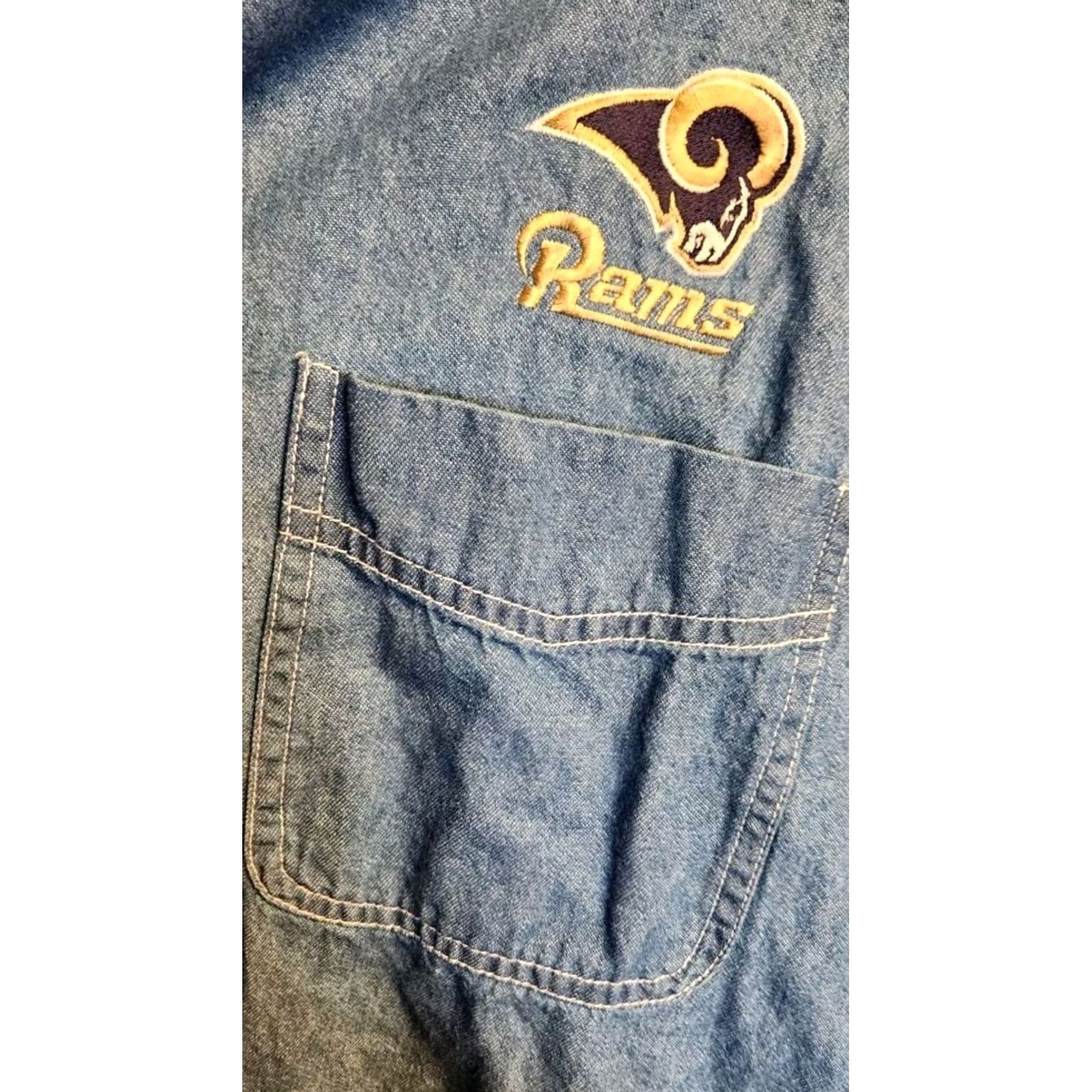 Lee VINTAGE Lee SPORT NFL Rams Denim Shirt Men’s XL STL LA Button-Down Long Sleeve Size US XL / EU 56 / 4 - 5 Thumbnail