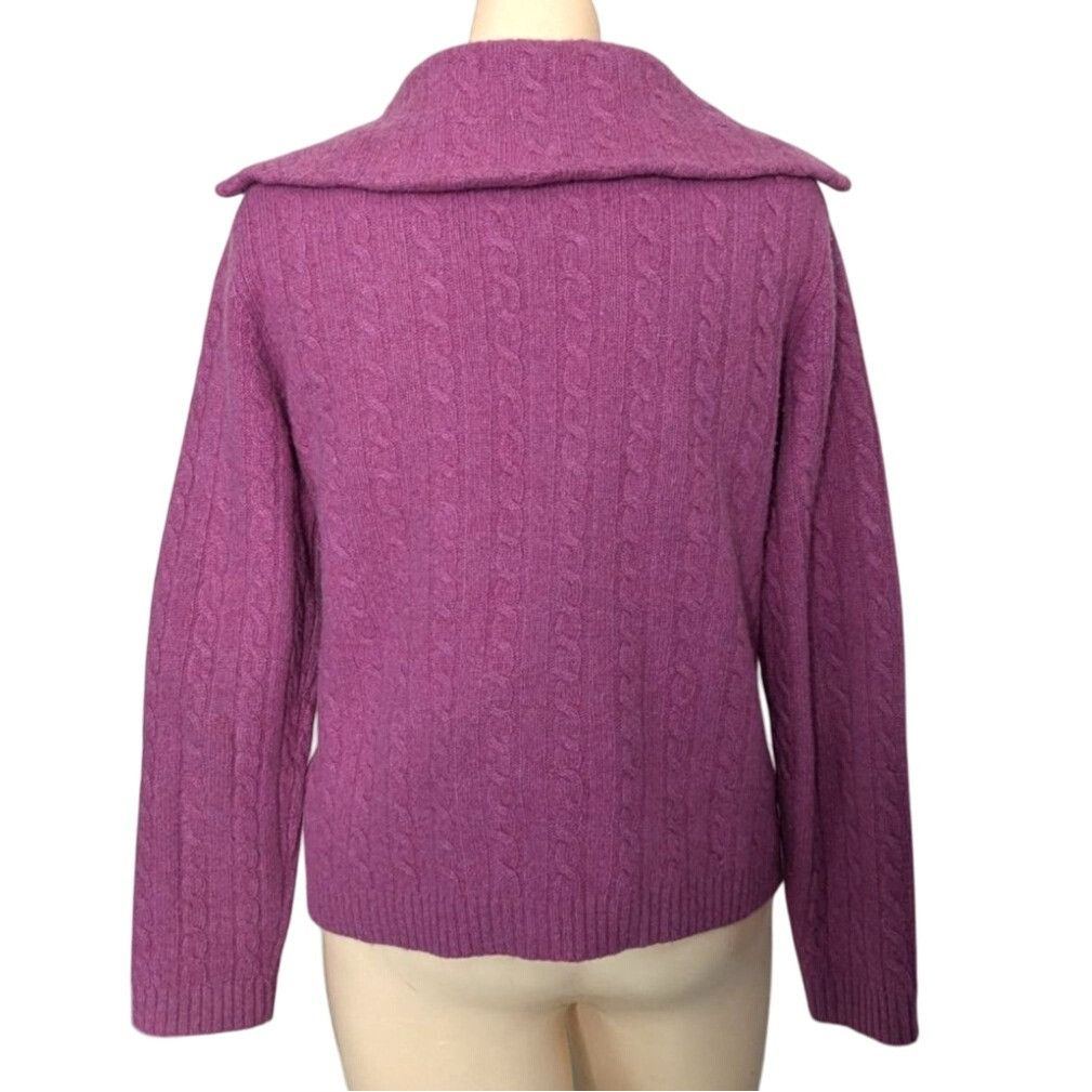 Lauren Ralph Lauren Ralph Lauren Pink Cable Knit Zip Up Sweater Angora Wool Wome Size M / US 6-8 / IT 42-44 - 3 Thumbnail