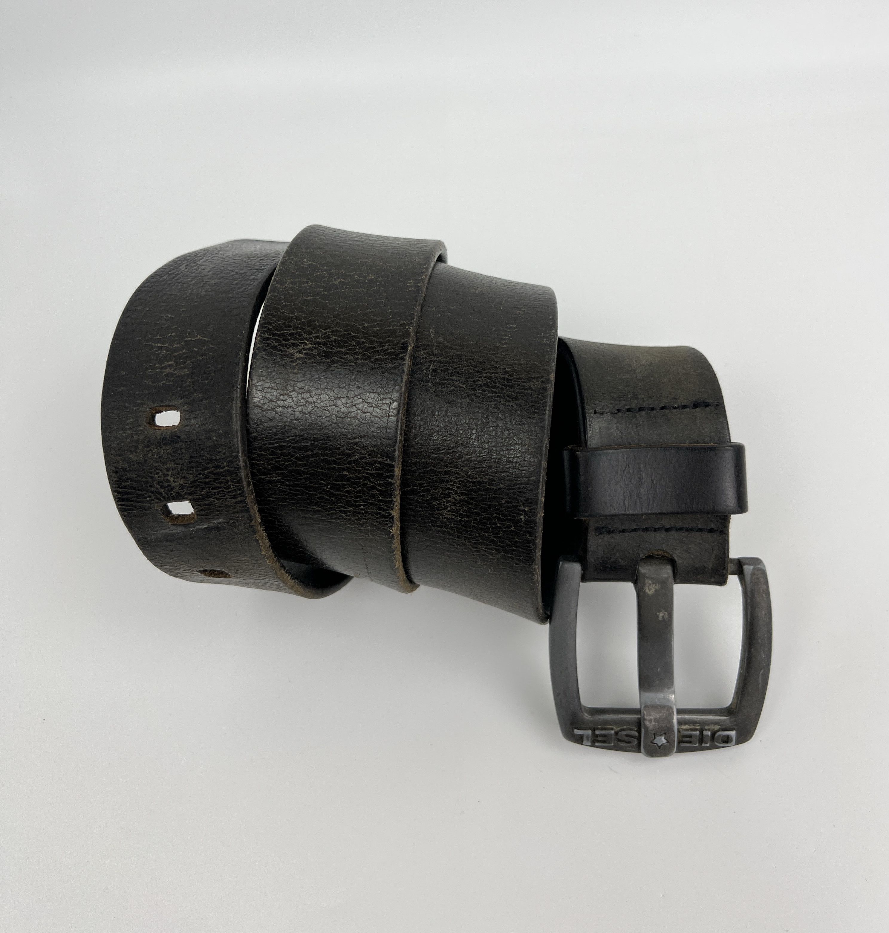 Diesel × Streetwear Y2K Vintage Diesel Logo Leather Belts