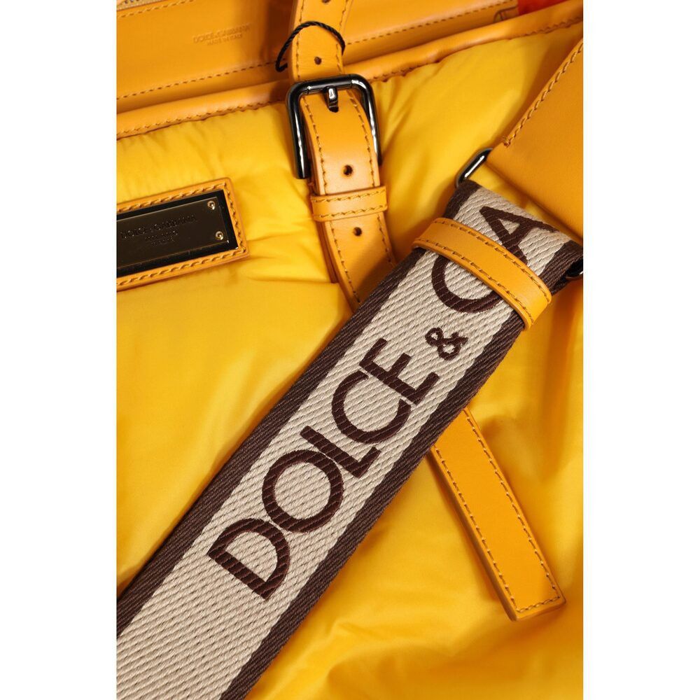 Dolce & Gabbana Dolce & Gabbana Yellow Orange Nylon Logo Plaque Hand Shoulde Size ONE SIZE - 8 Thumbnail