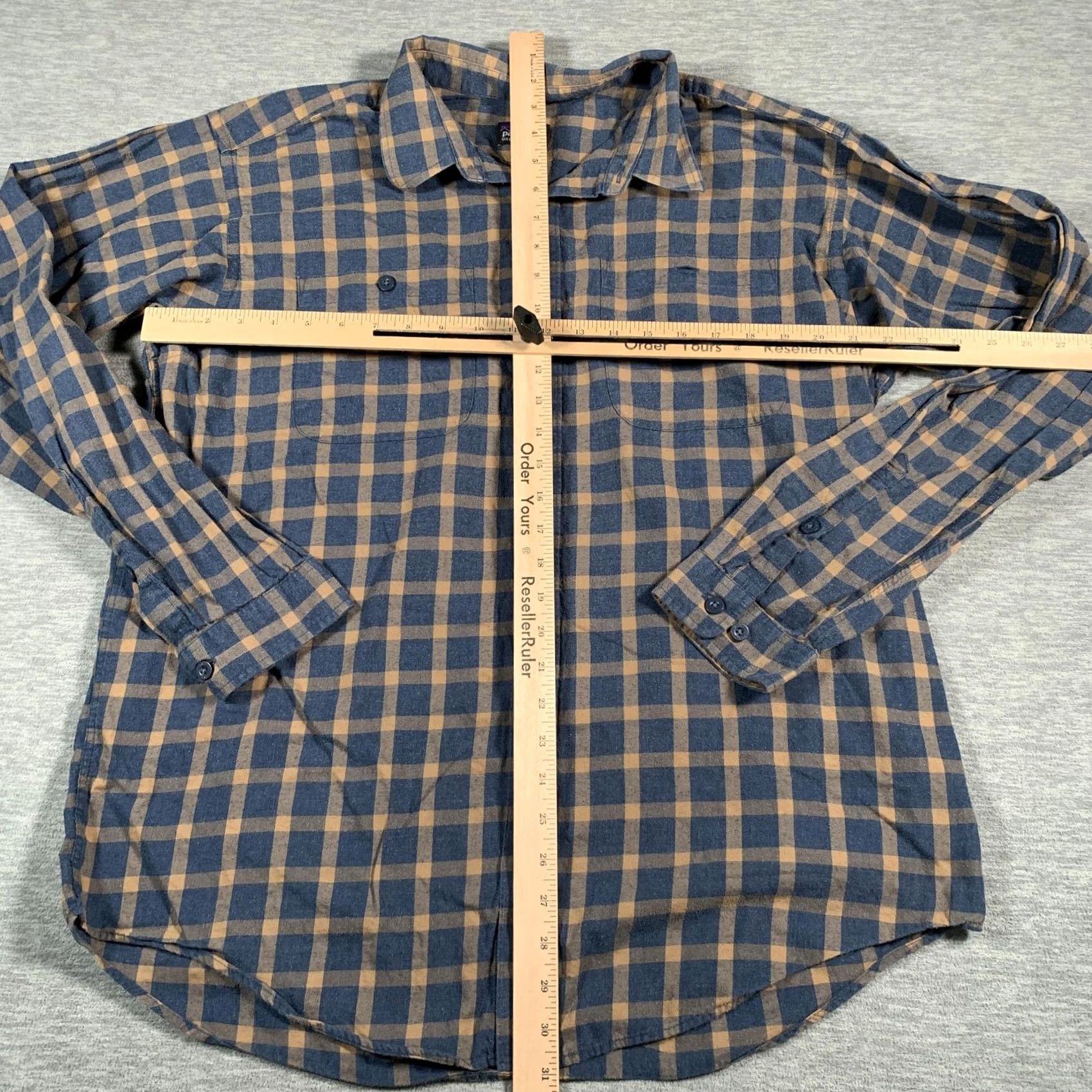 Patagonia Patagonia Shirt Mens L Blue Tan Plaid Organic Cotton Button Down Flannel Size US L / EU 52-54 / 3 - 5 Thumbnail