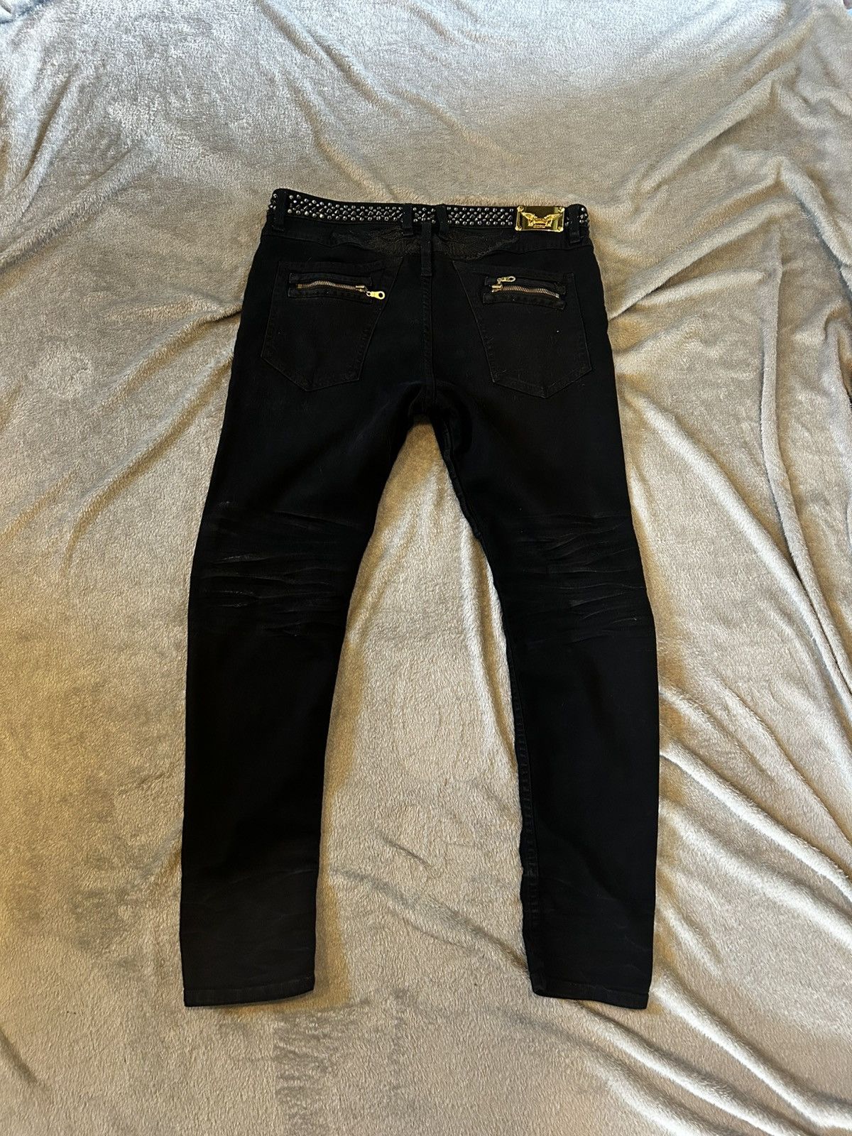 Robins Jeans Robins jeans “new biker” fully loaded with black wings Size US 36 / EU 52 - 6 Thumbnail