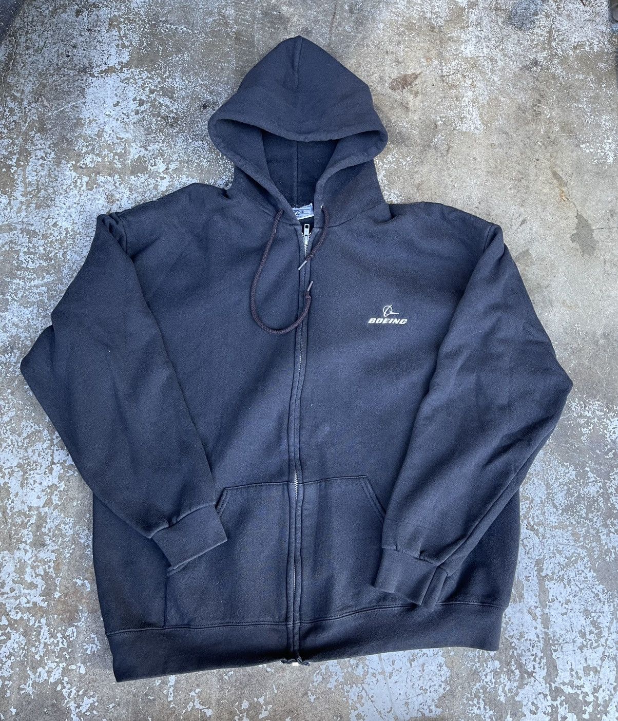 Lee Vintage 90s Boeing Zip Up Hoodie Size US XL / EU 56 / 4 - 1 Thumbnail