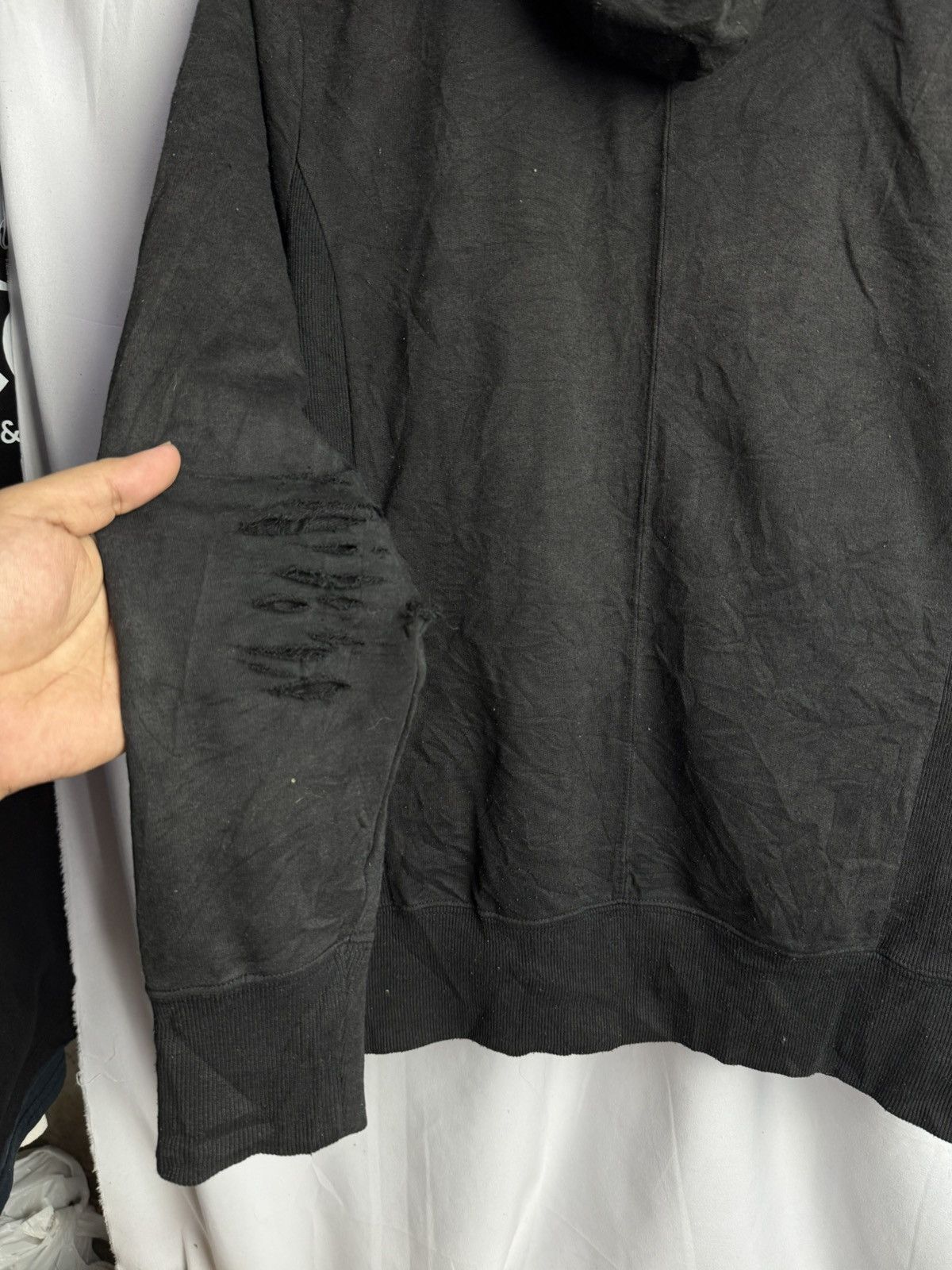 If Six Was Nine × Japanese Brand × Le Grande Bleu (L.G.B.) Morgan Homme Distressed Full Ziphoodie Black Faded Size US M / EU 48-50 / 2 - 8 Thumbnail
