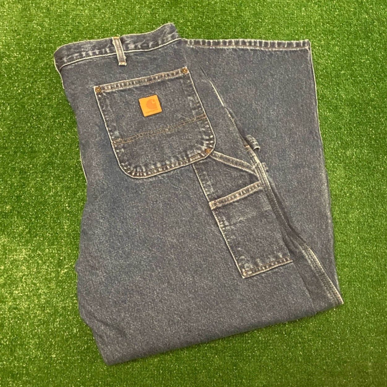 Carhartt VINTAGE Carhartt Double Knee Denim Jeans Mens 38 Regular 30 Inseam Blue Hip Hop Work Wear 90s Y2K Grunge Punk USA Size US 38 / EU 54 - 7 Thumbnail