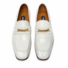 Tom Ford o1w1db10724 Leather Bailey Chain Loafers in White Size US 11 / EU 44 - 2 Thumbnail