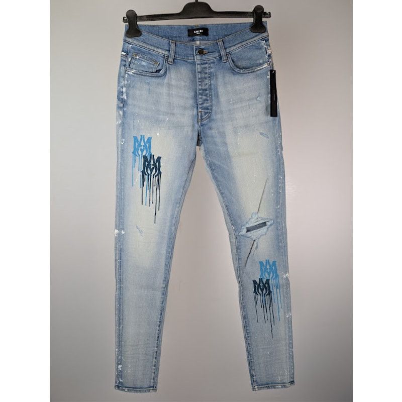 Amiri o1rshd1 MA Drip Skinny Denim Jeans in Light Indigo 32 Size US 32 / EU 48 - 11 Thumbnail