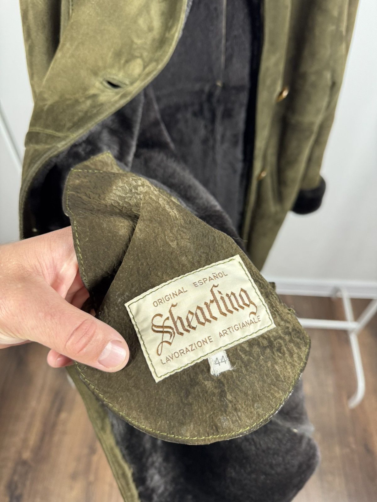 Other Vintage Shearling Suede Coat Fur Collar Lined Jacket XXL Size XXL / US 16-18 / IT 52-54 - 11 Thumbnail