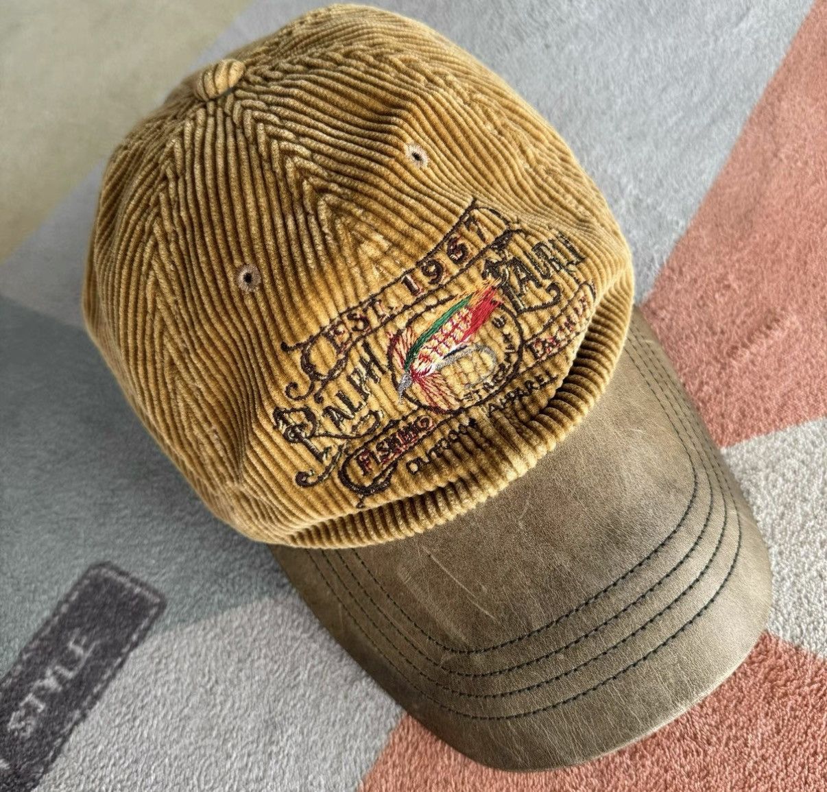 Polo Ralph Lauren Ralph Lauren Embroidered Corduroy Leather Visor Cap K22 Size ONE SIZE - 1 Thumbnail
