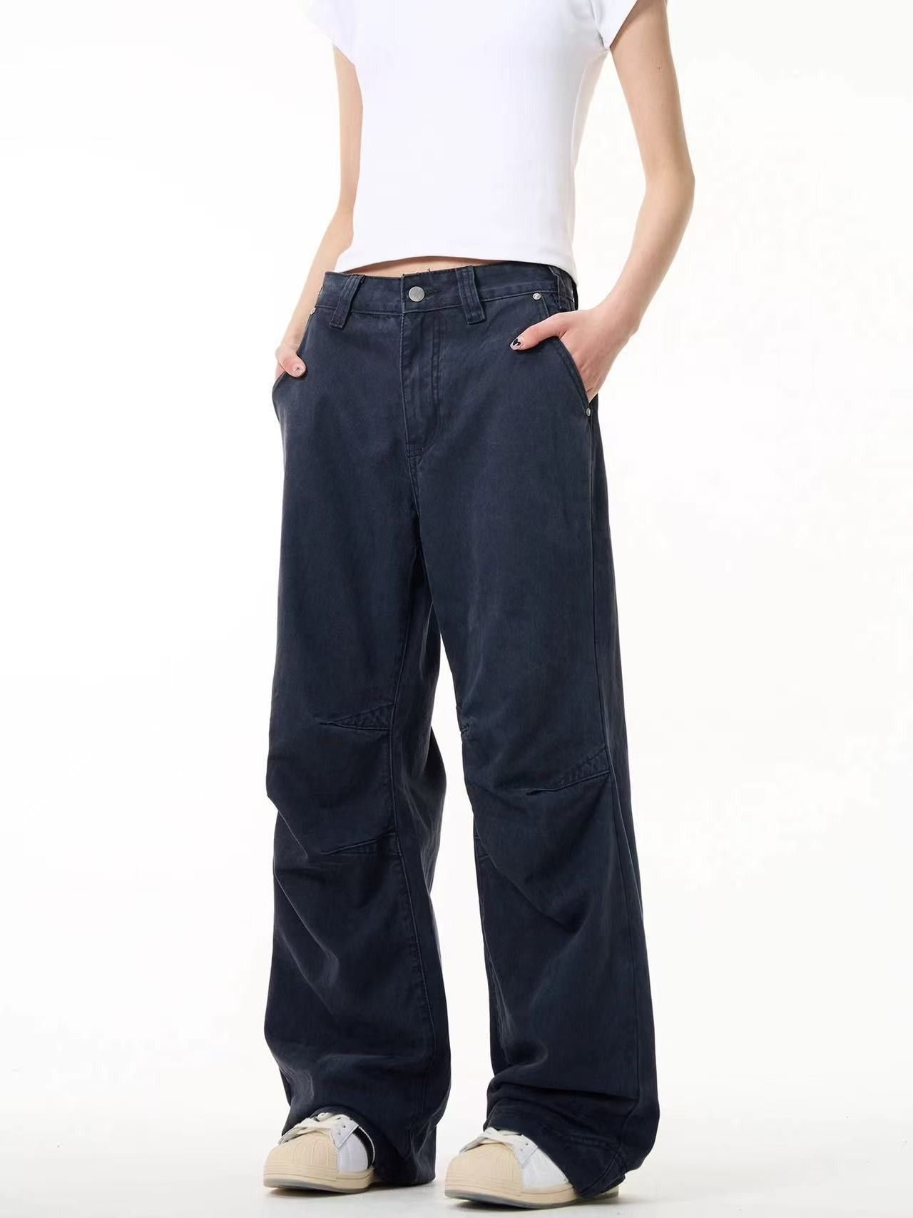 Vintage Retro Men's Loose Straight Leg Cargo Casual Jeans Size US 32 / EU 48 - 4 Thumbnail