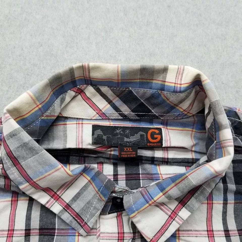 Guess Guess Shirt Mens 2XL Plaid Button Up Short Sleeve Cotton Size US XXL / EU 58 / 5 - 4 Thumbnail