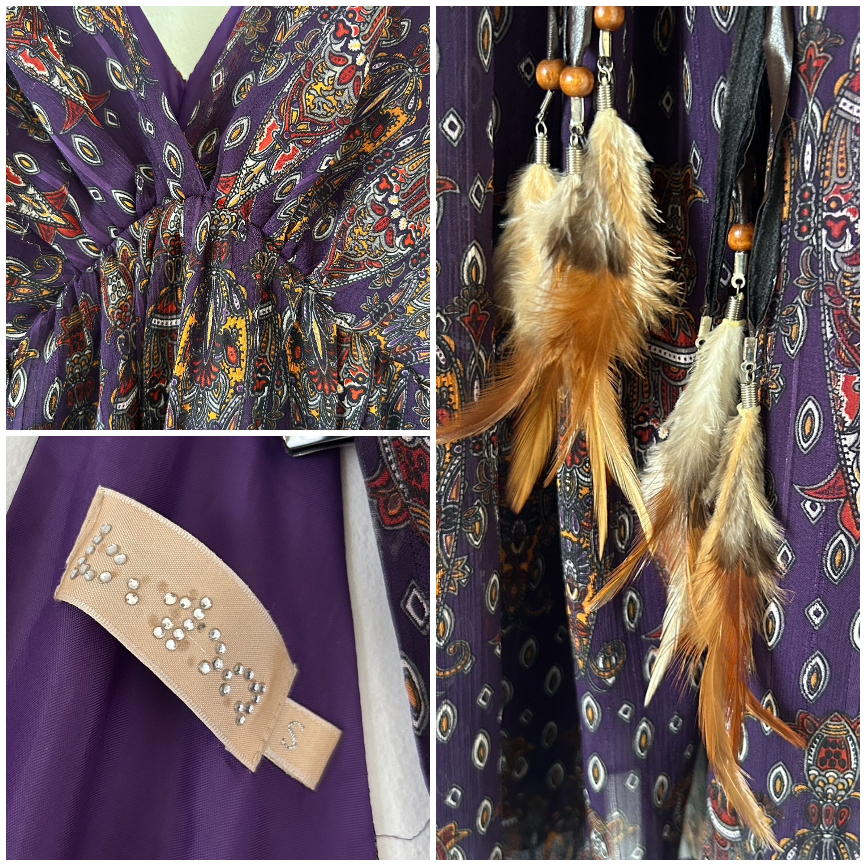 Vintage Vintage purple paisley tank midi dress Size S / US 4 / IT 40 - 9 Thumbnail