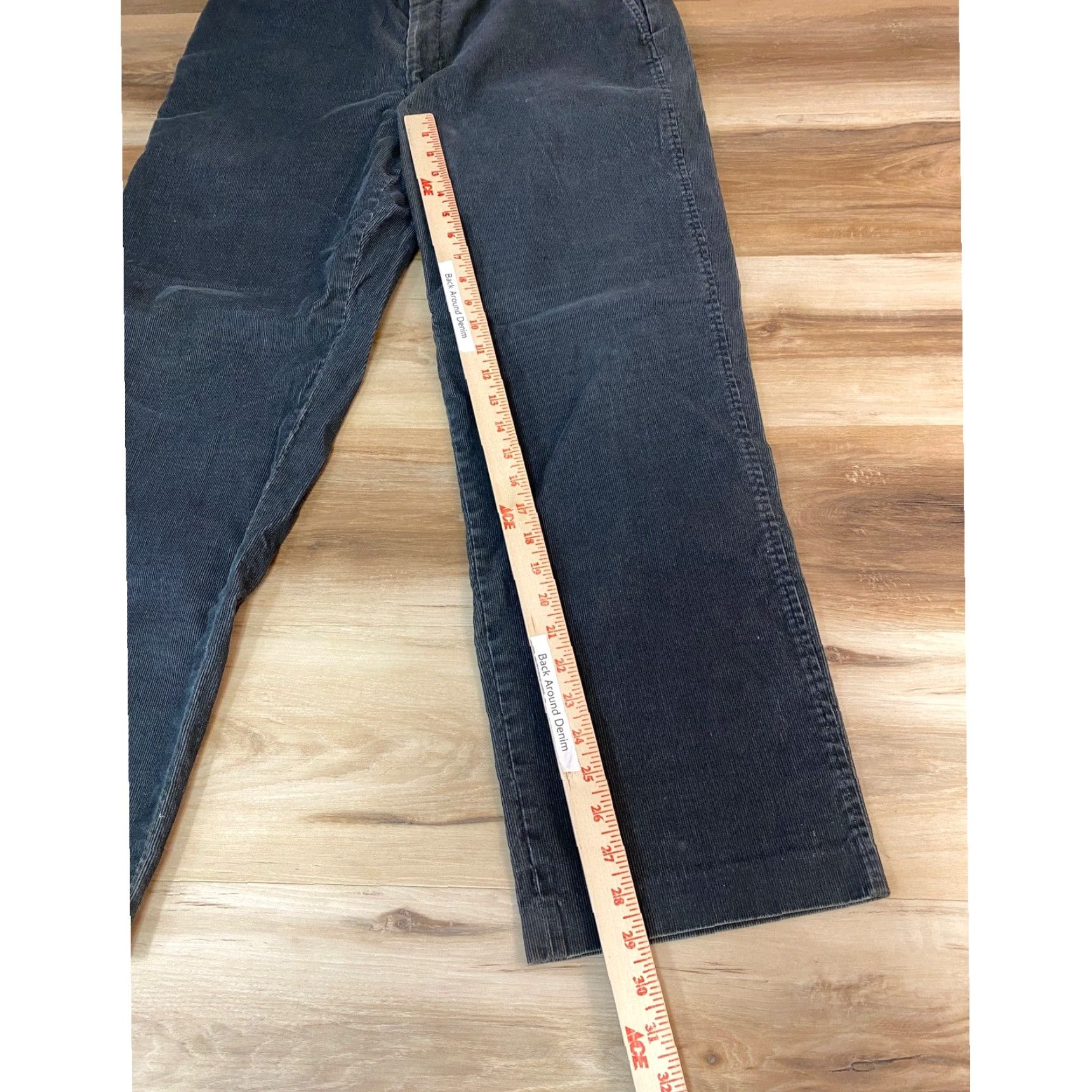 Lands' End Lands' End Mens Corduroy Pants Flat Front Regular Fit 35x30 Gray Charcoal Vintage? No. 5-Pocket Workwear Casual Pants Mens Size US 35 - 3 Thumbnail