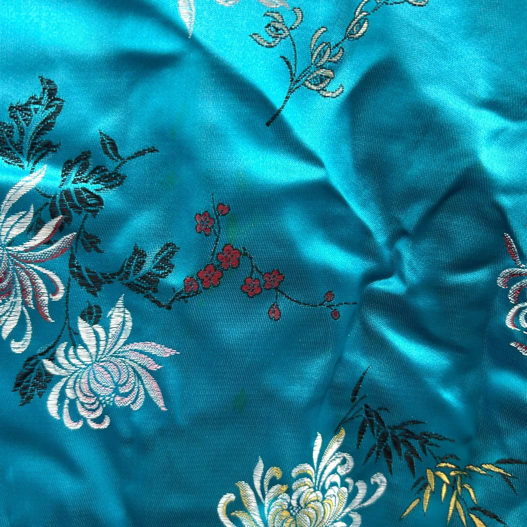 Vintage VINTAGE Longevity Robe Womens L/XL? Blue Traditional Kimono Floral Embossed 90s Size ONE SIZE - 7 Thumbnail