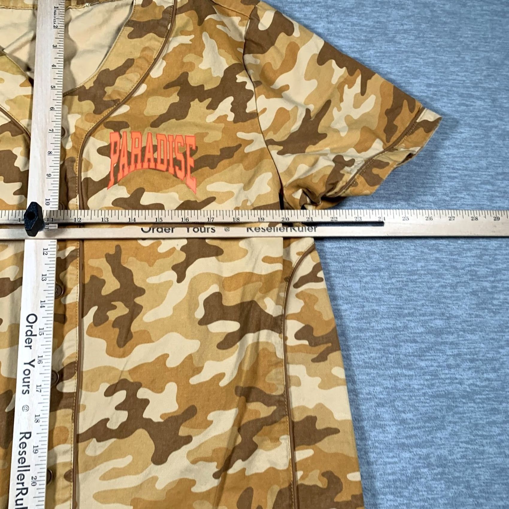 Forever 21 FOREVER 21 Shirt Mens M Brown Camo Baseball Jersey Button Front Paradise Size US M / EU 48-50 / 2 - 7 Thumbnail