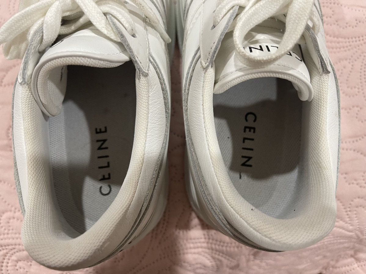 Celine × Designer WHITE CHUNKY BLOCK SNEAKERS WITH WEDGE OUTSOLE IN CALFSKIN Size US 7 / IT 37 - 6 Thumbnail